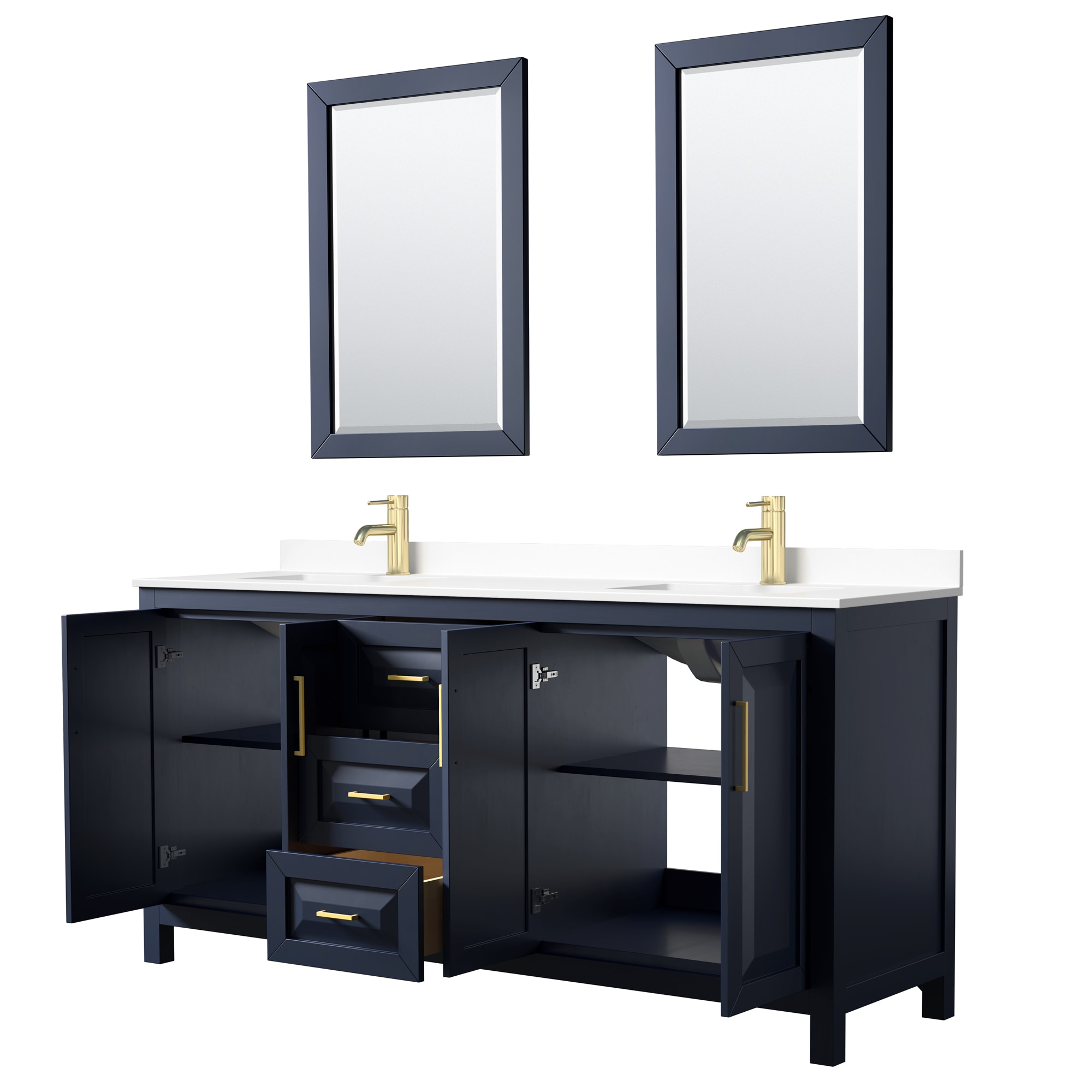 Wyndham Collection WCV252572DBLWCUNSM24 Bath-Vanity-Combo - View #2