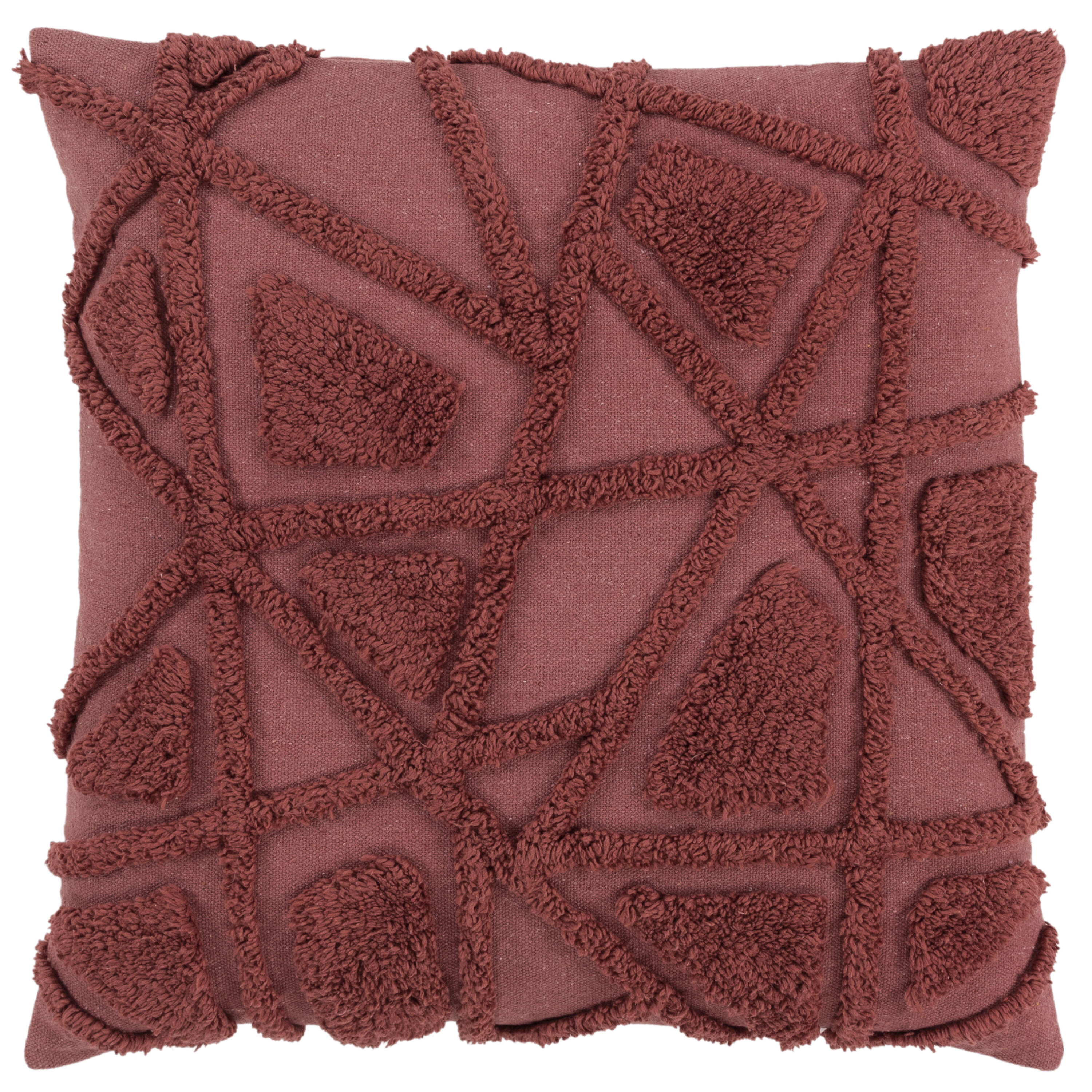 Rizzy Home PILT20067WI002020 20-in x 20-in wine Square Indoor Decorative Pillow