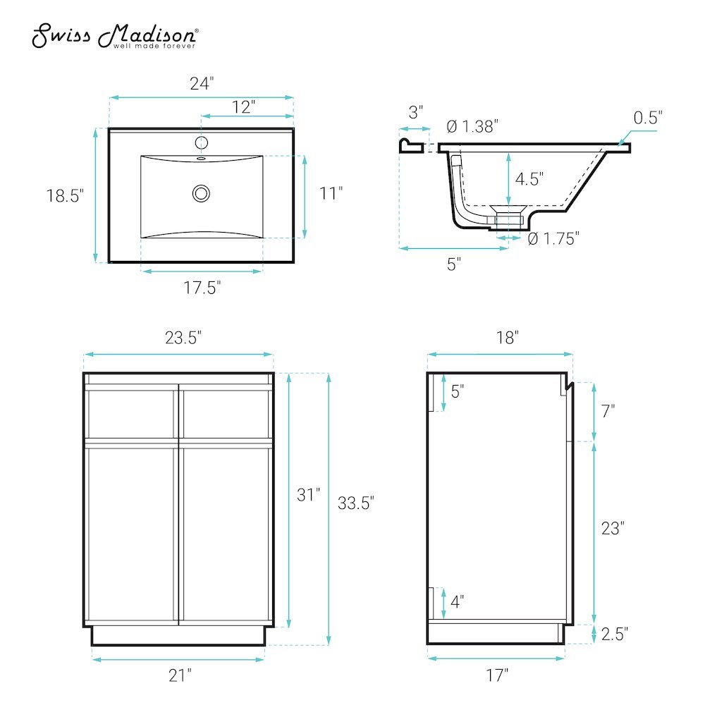 Swiss Madison SM-5-BV0801WO Bath-Vanity-Combo - View #5