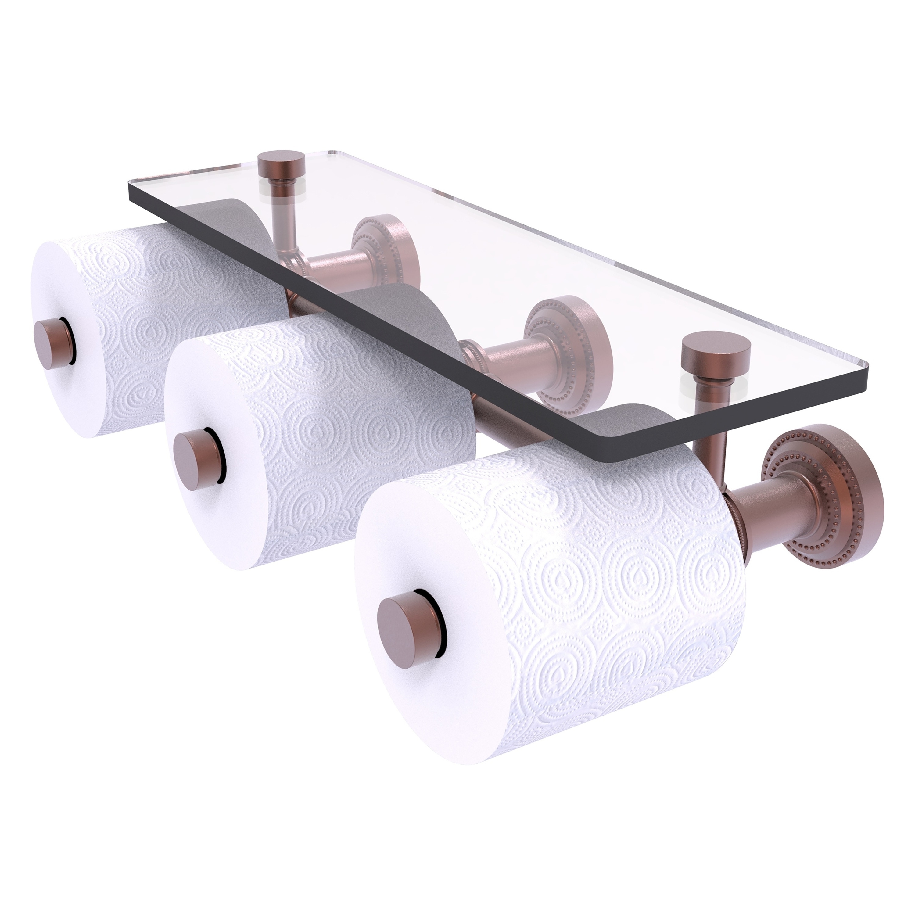 Allied Brass DT-35-3S-CA Dottingham Antique Copper Wall mount Double post Toilet Paper Holder 3 -Rolls