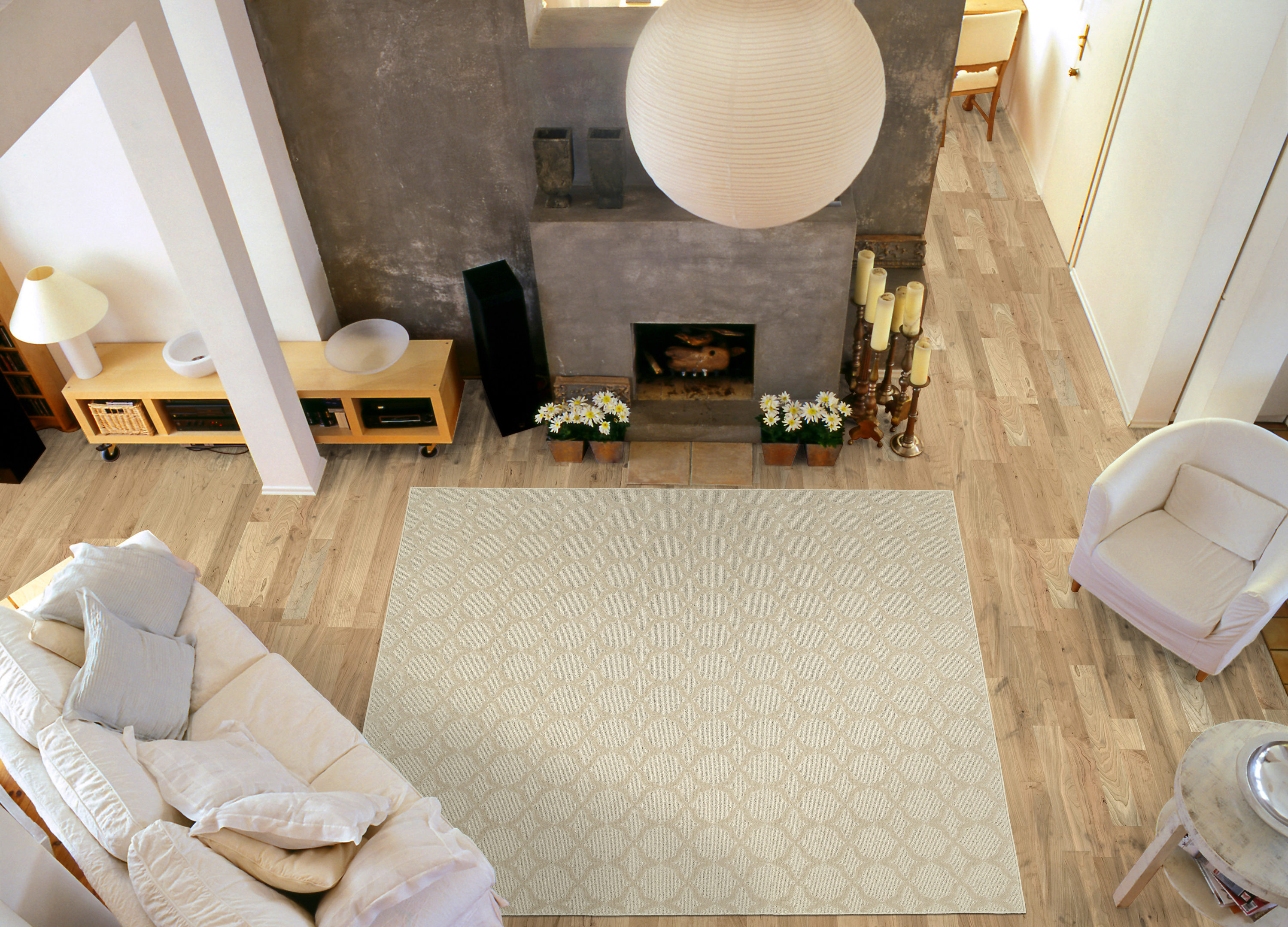 Garland Rug CL100N14414401 Sparta 12 x 12 (ft) Tufted Polypropylene Tan Square Indoor Geometric Farmhouse/Cottage Area rug