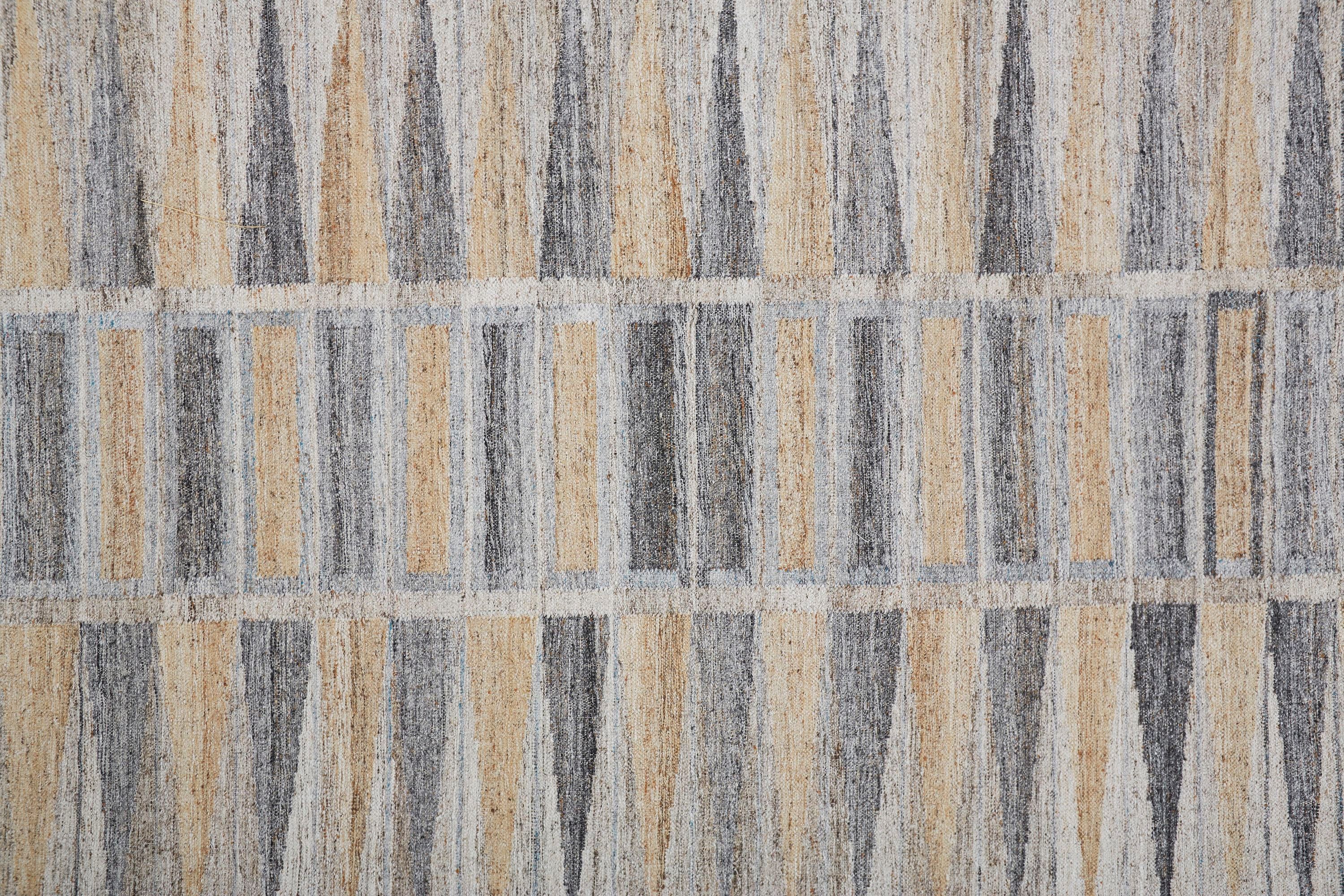 Modern Elegance Geometric Gray Synthetic Area Rug 8' x 10'