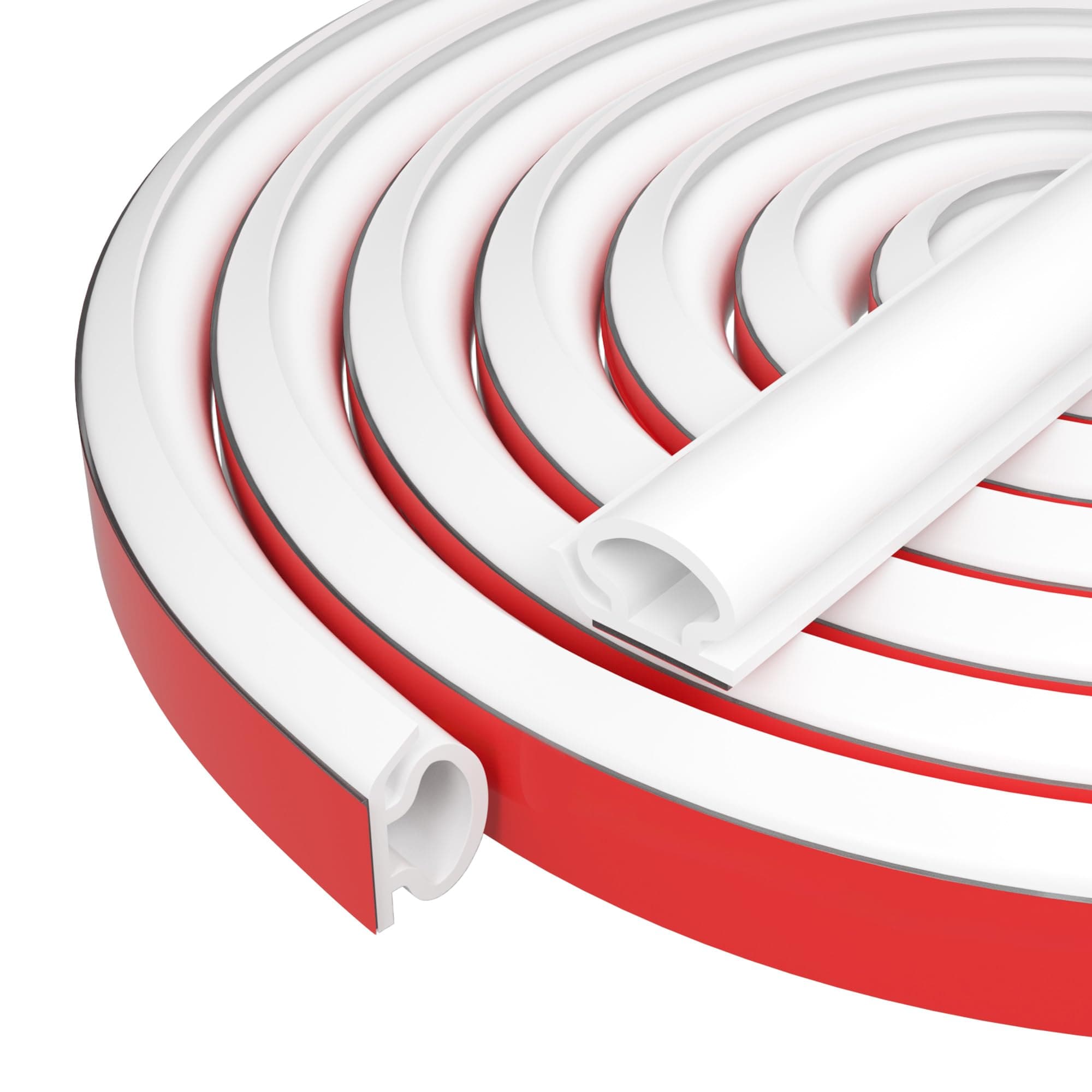 KHKFY - Silicone Weather Stripping Door Seal Self Adhesive D Shape Insulation Strip White 2 Fift...