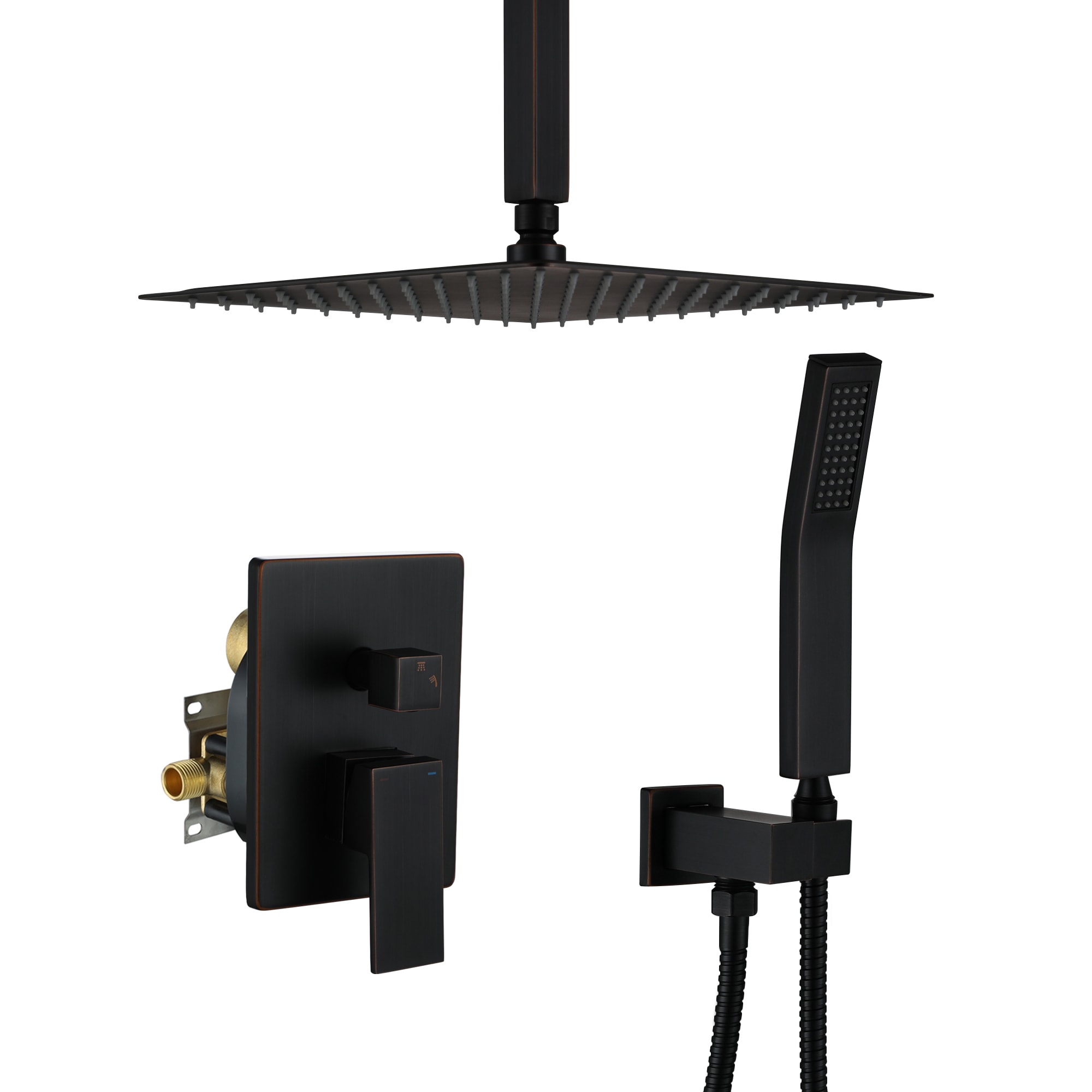 CASAINC CS3602-10MB Oil Rubbed Bronze 12-in Built-In Shower Faucet System with 2-way Diverter ( Pressure-balanced Valve Included )