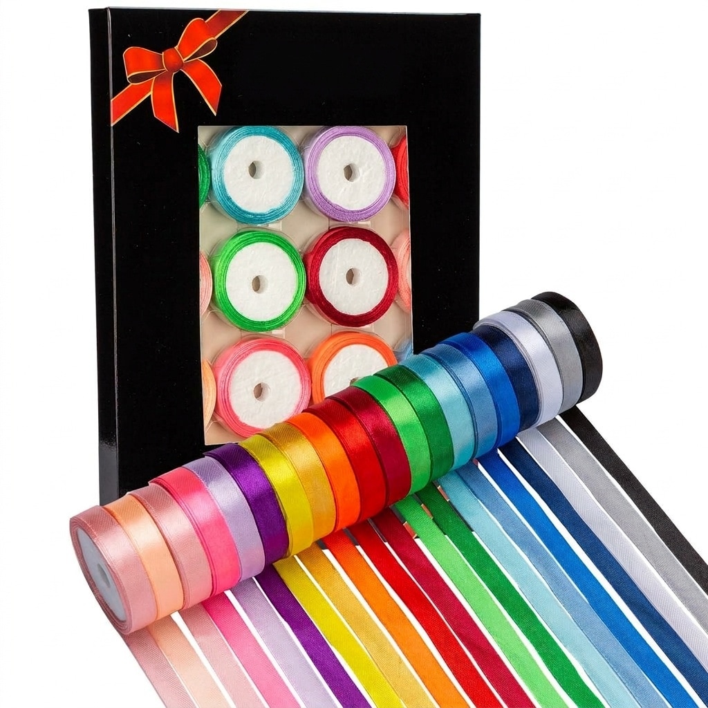 Afoxsos 20 Roll Satin Ribbon Set 2 Fifth Inch Wide 5 Yard Each Assorted Colors for Crafts Hair Bows Gift Wrapping Wedding Party Decoration DIY #G05AF13042