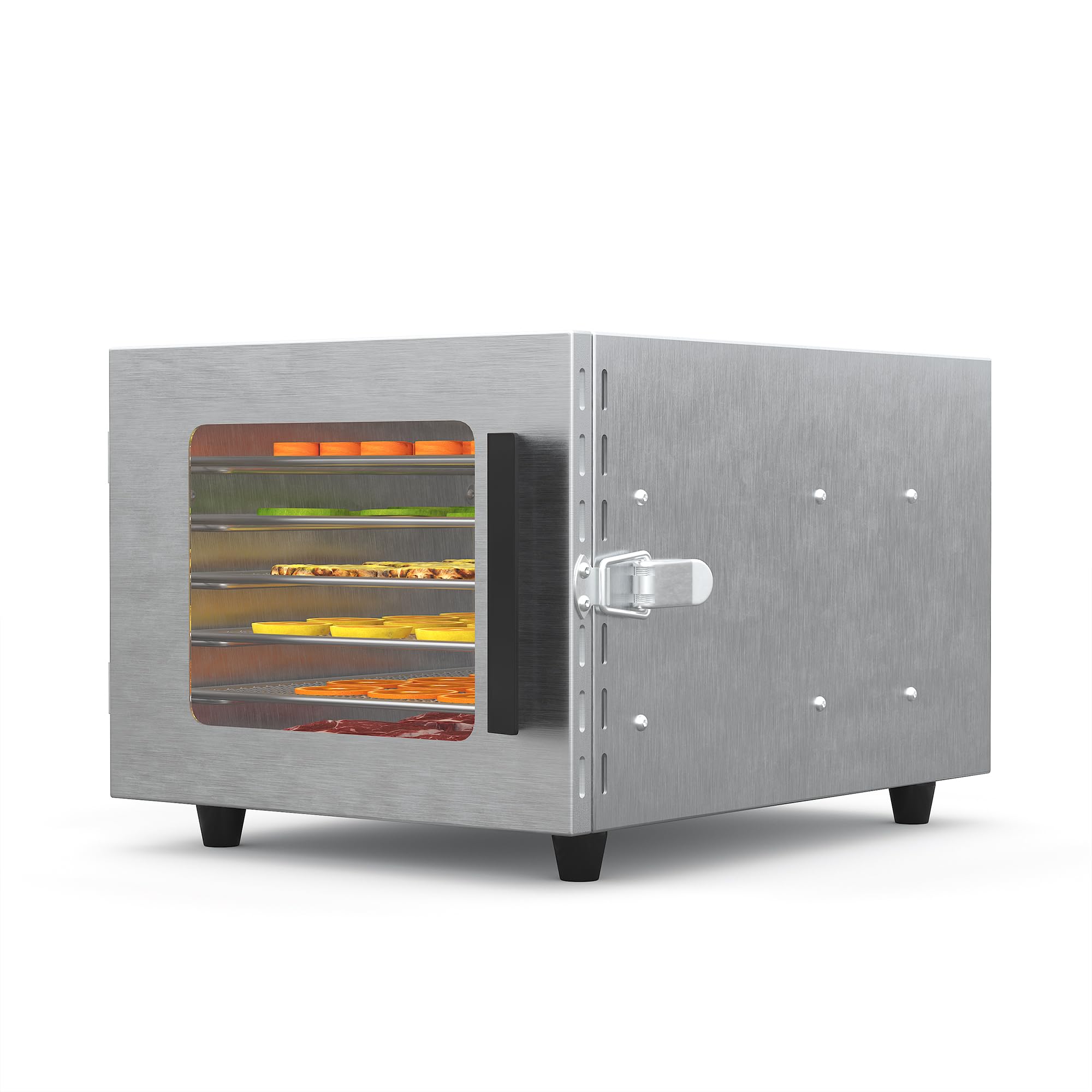 IdealHouse - Professional 6-Tray Stainless Steel Food Dehydrator - Quiet Dryer with LED Touch Con...