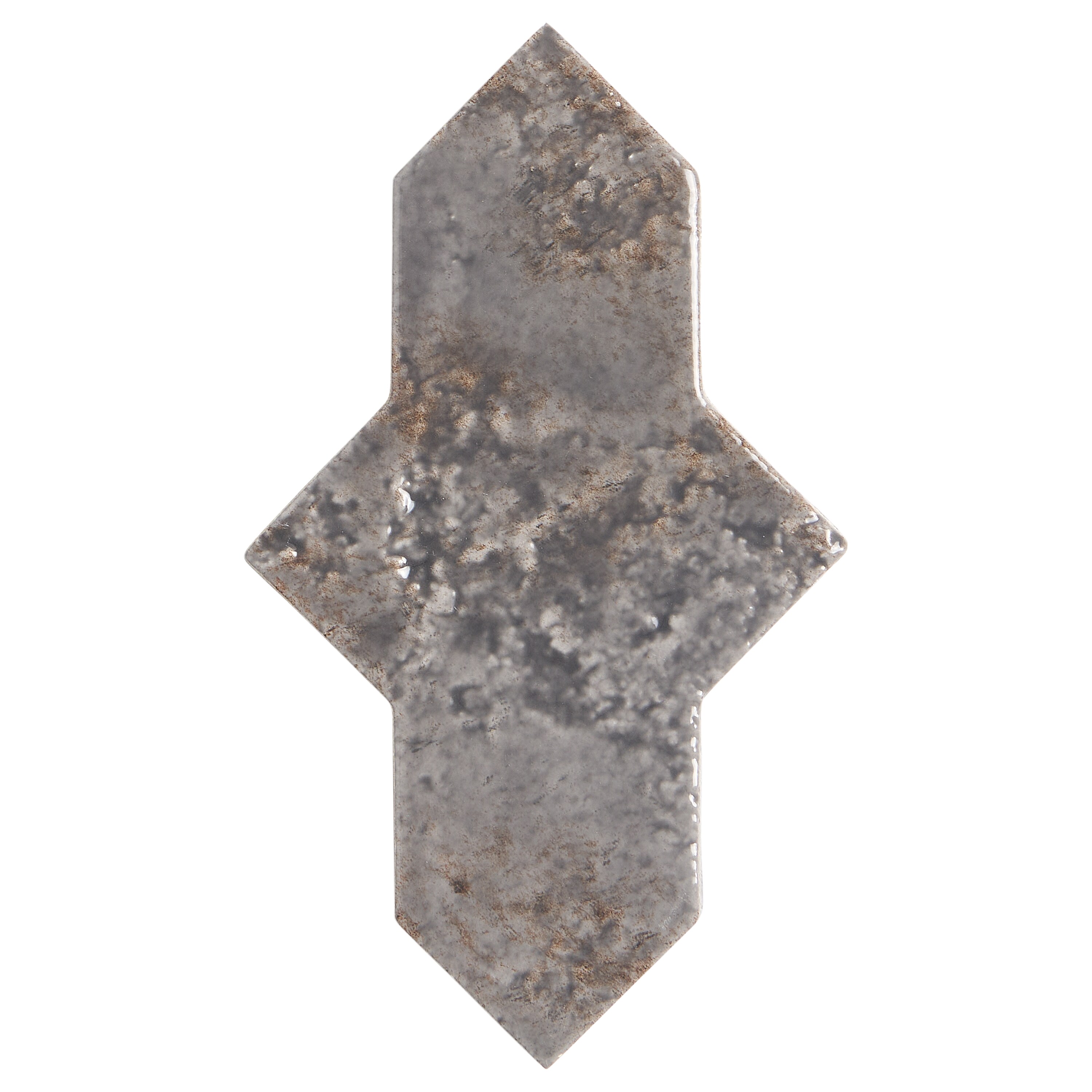 Artmore Tile Sample - Aether Smoke Gray 4-in x 8-in Glossy Porcelain Stone look Floor and Wall Tile #EXT3RD110594