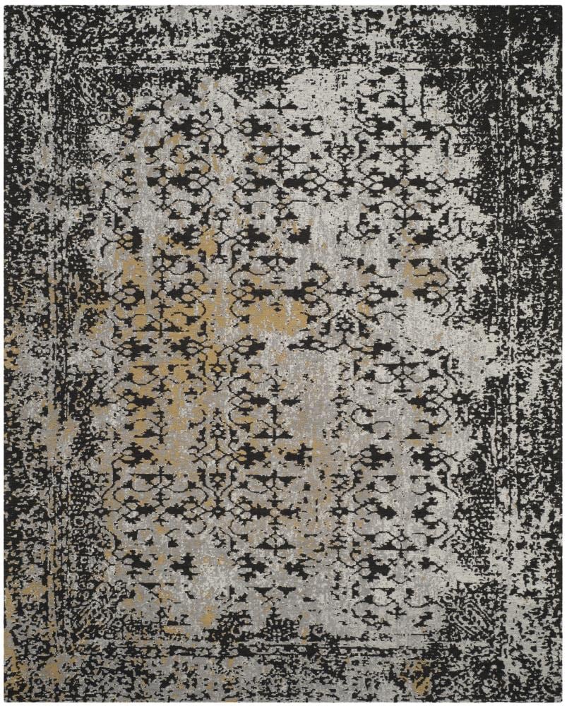 Safavieh CLV223A-9 Classic Vintage Reese 9 x 12 (ft) Loomed Synthetic Black/Silver Rectangular Indoor Distressed/Overdyed Vintage Area rug