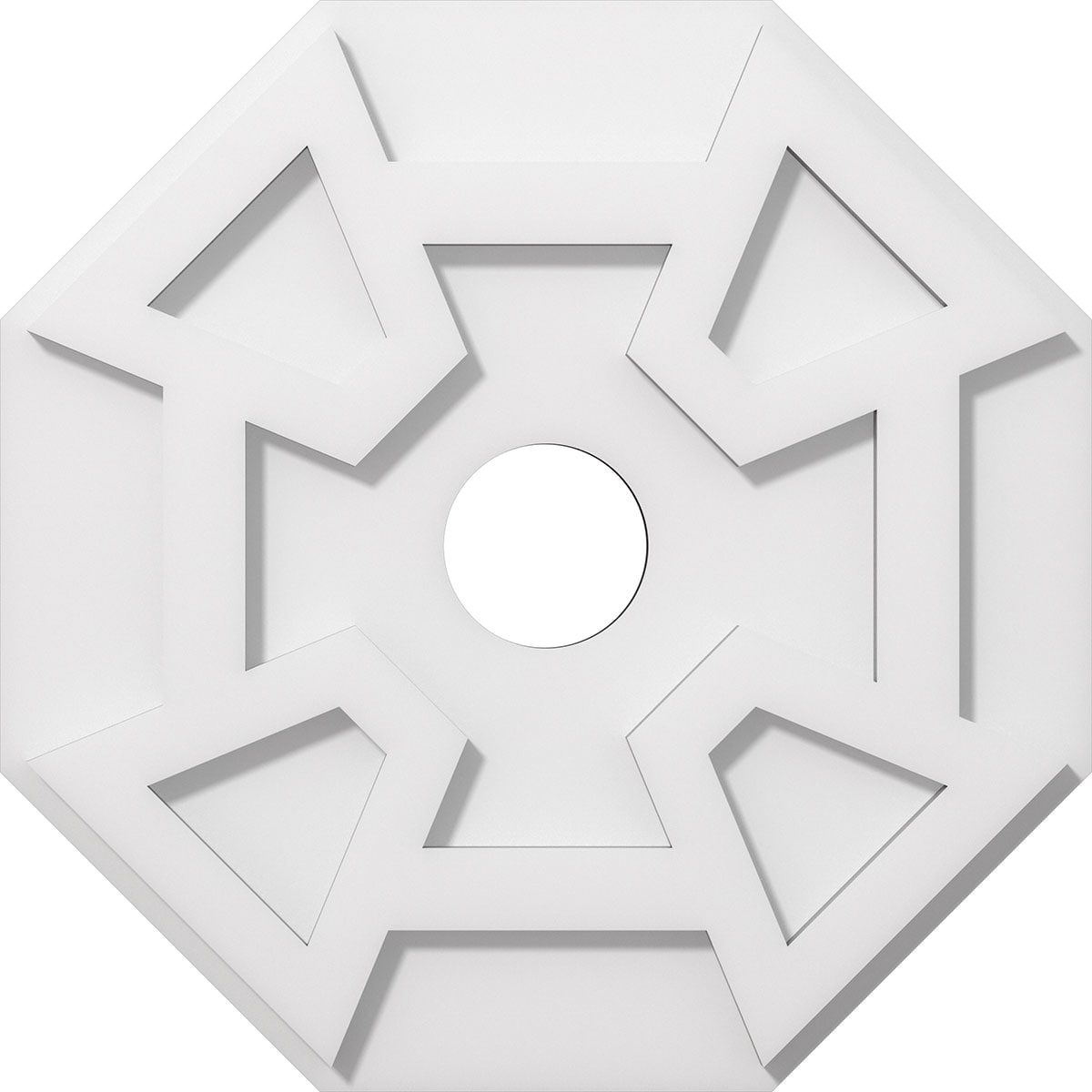 Ekena Millwork CMP16LG-03000 Logan 16-in W x 16-in L Contemporary White PVC Whole Ceiling Medallion