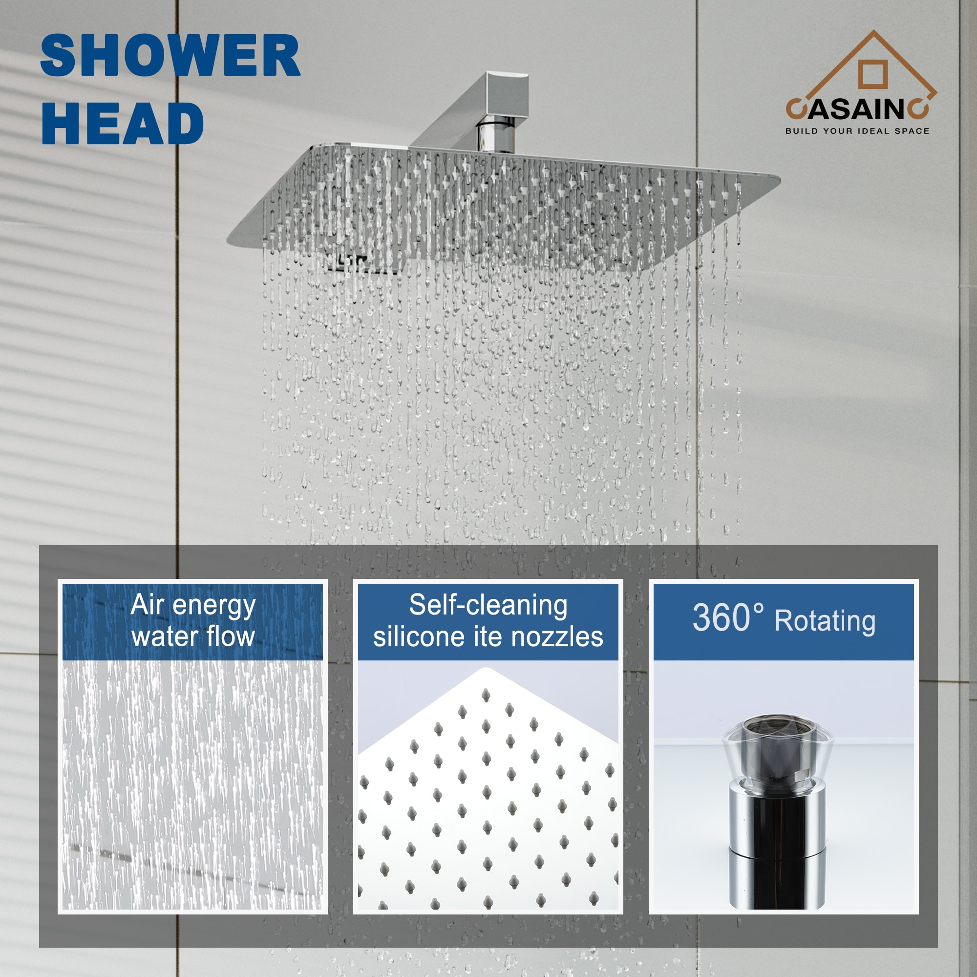 CASAINC OY-93A0901-CP Showerhead-Bar-Panels - View #6
