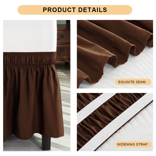 Subrtex Elegant Soft Replaceable Wrap Around Ruffled Bed Skirt(Full ...