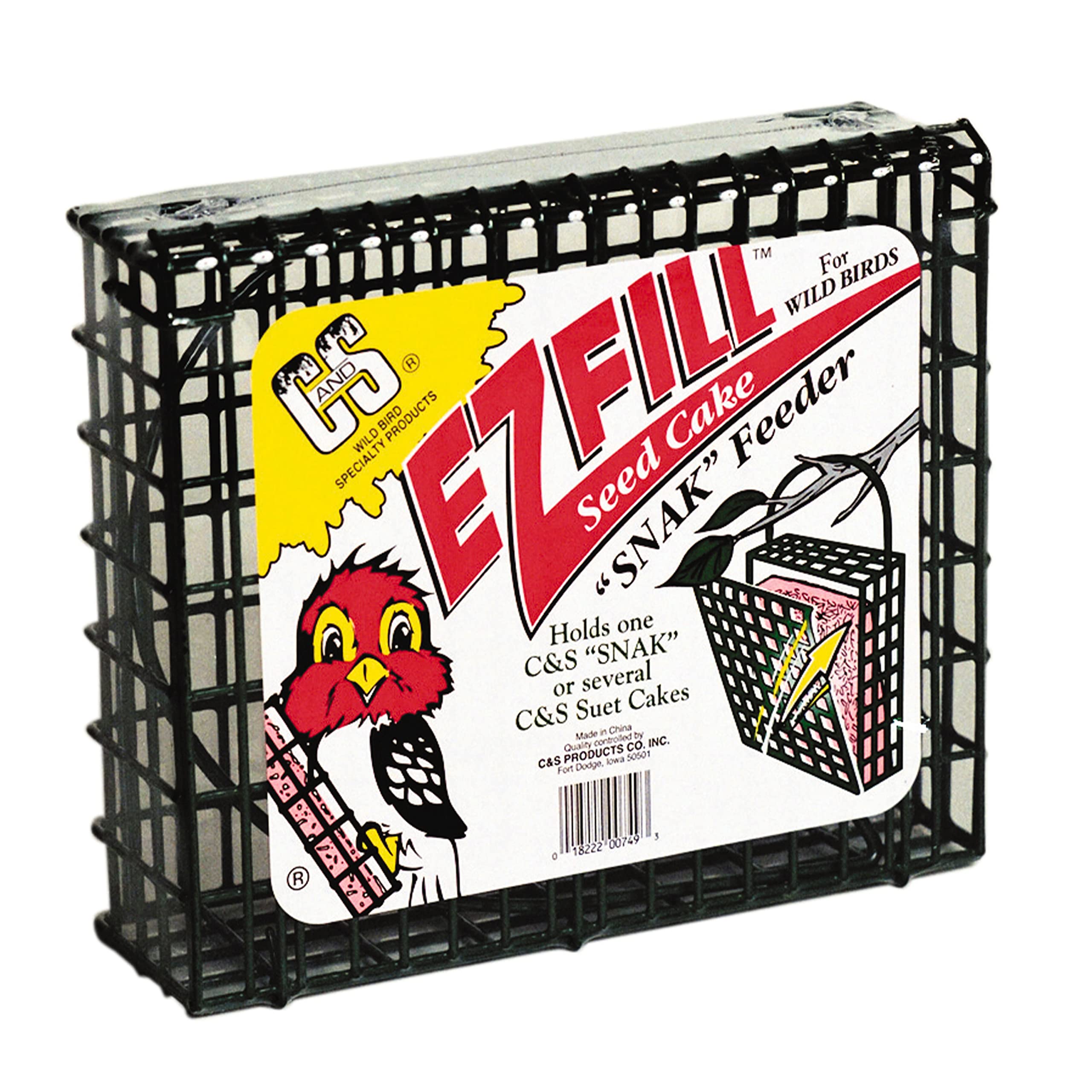 C&S CS EZ-Fill Wild Bird Suet Feeder - Holds One Large Snak or 56 fl oz Cake