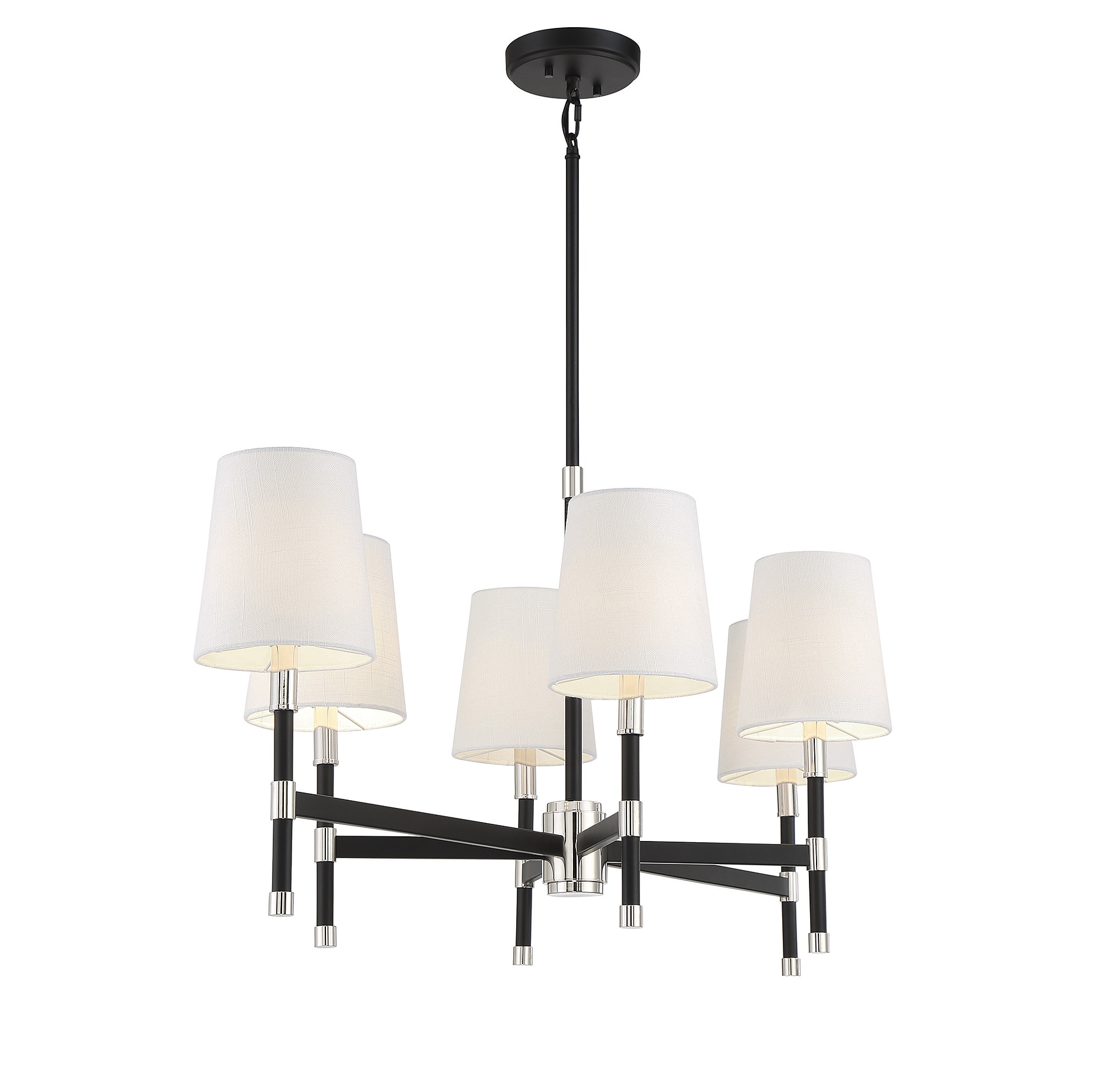 Brody 6-Light Matte Black and Nickel Chandelier