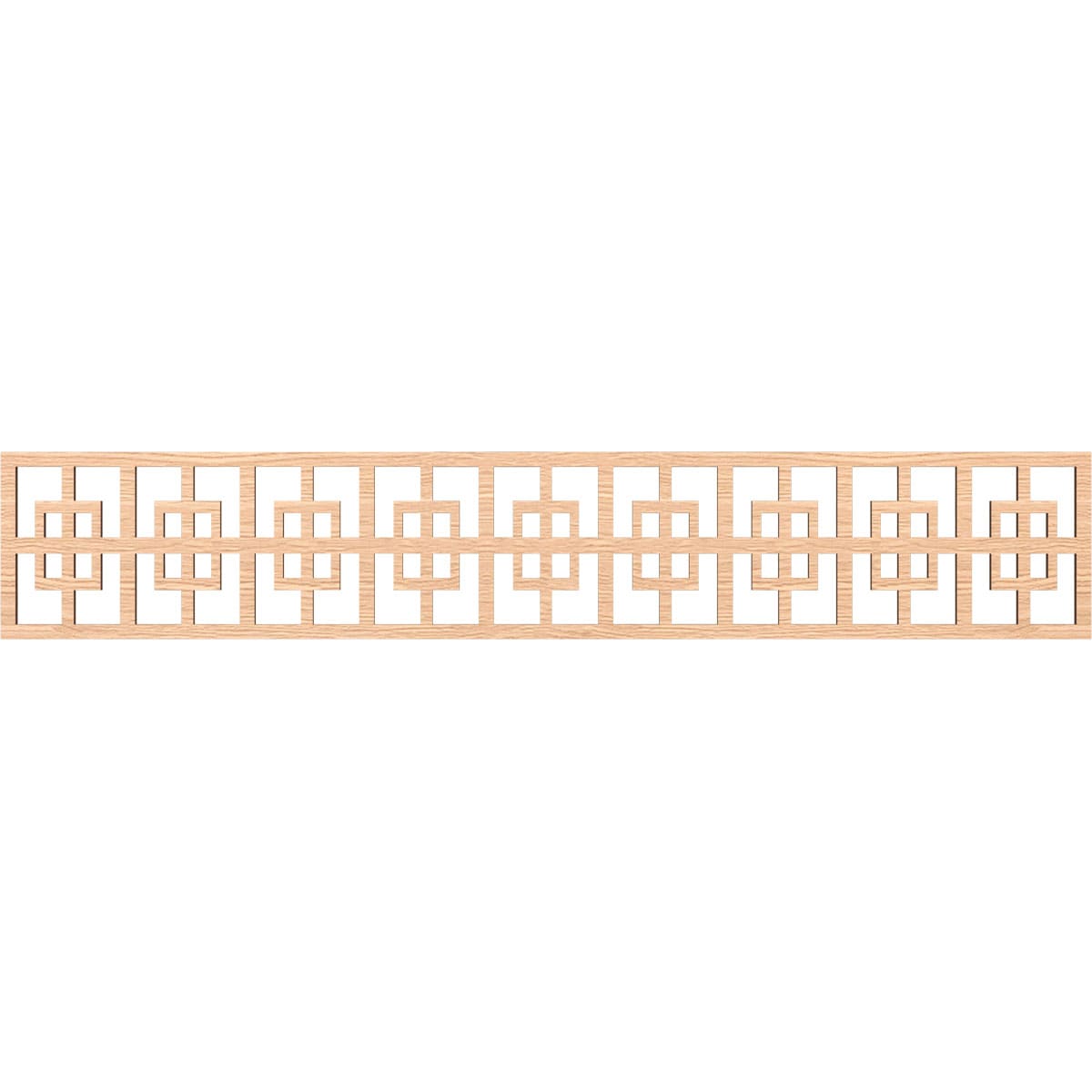 Ekena Millwork MLDA08X46CMBRO Cambridge Fretwork Flat Trim 8-in x 3.89-ft Red Oak Brown Unfinished 2157134 Pierced Wall Panel Moulding