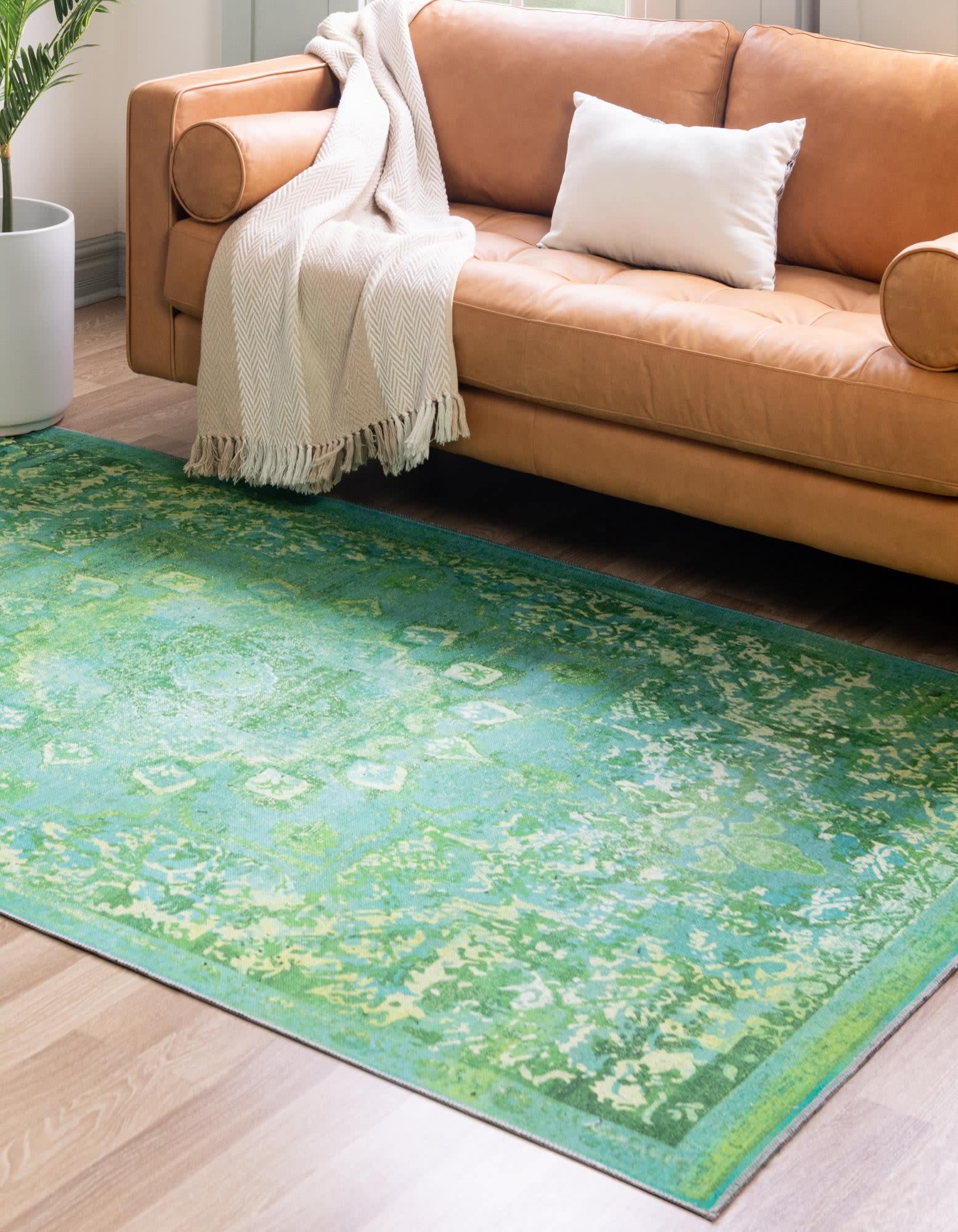 Unique Loom Anti-Slip Rug Pad, Beig/Green, 12x16 ft