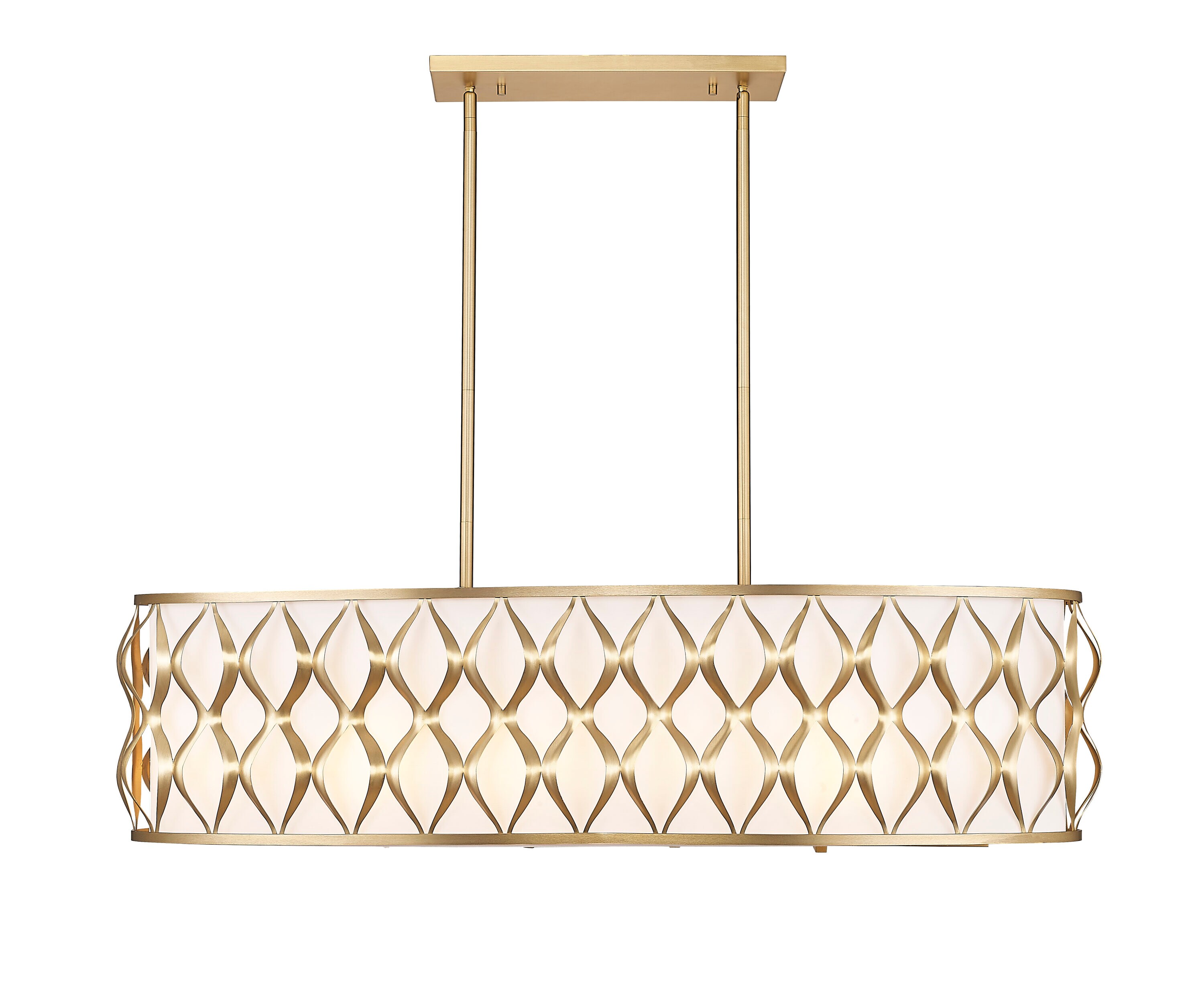Harden Black and Red 43" Linear Chandelier with Drum Shades