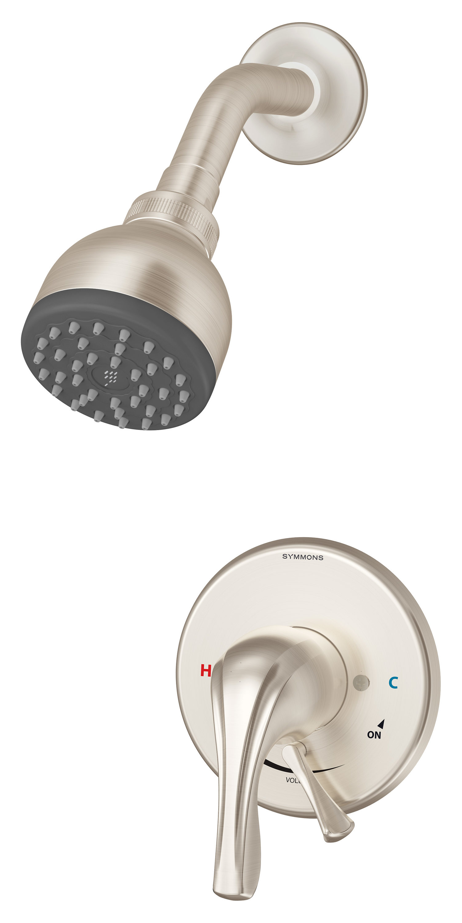Symmons S9601PLR1.5TRMSTN Origins Satin Nickel 1-handle Single function 2.76-Inches Round Shower Faucet