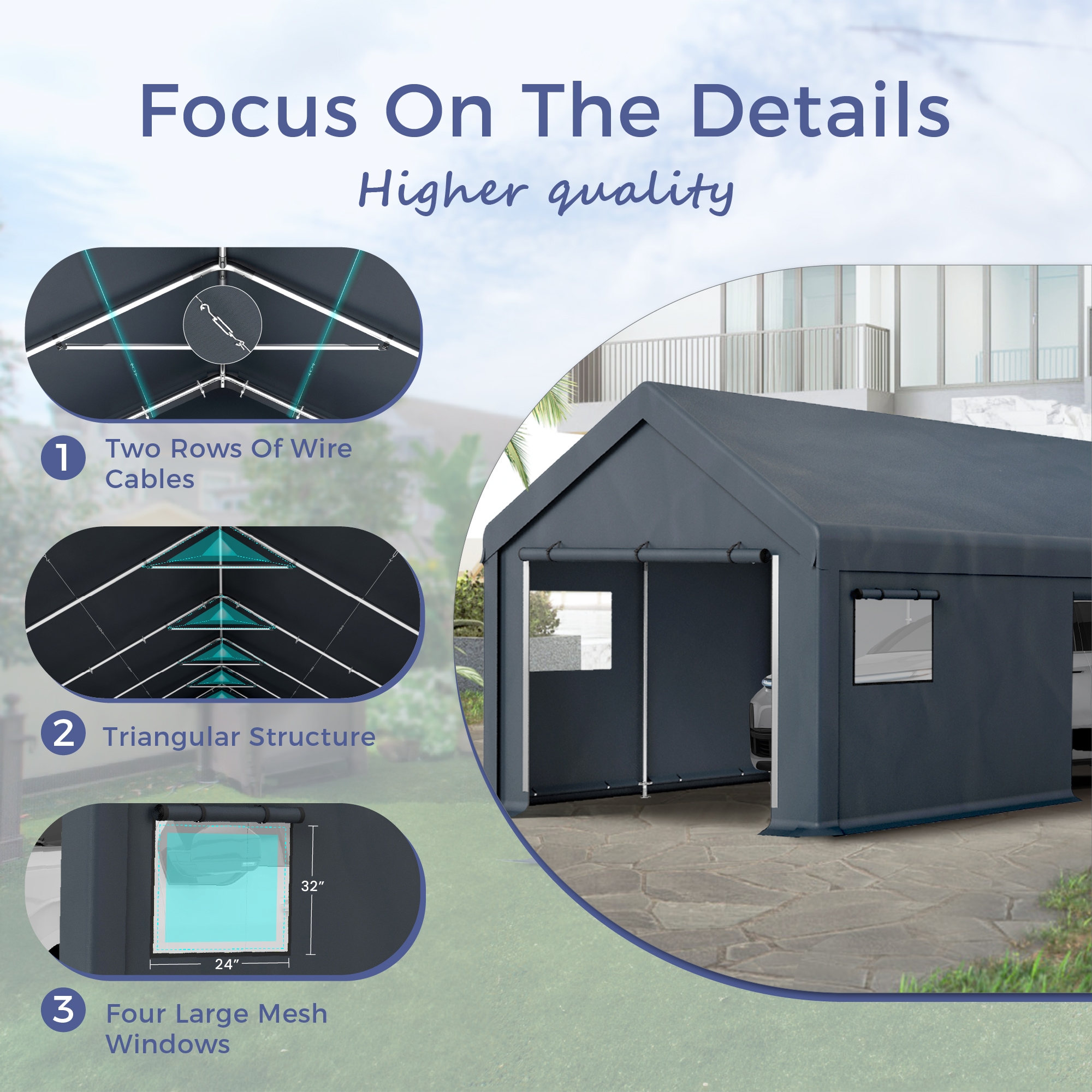 Sunshine Valley GA122-G Carport-Covers - View #4