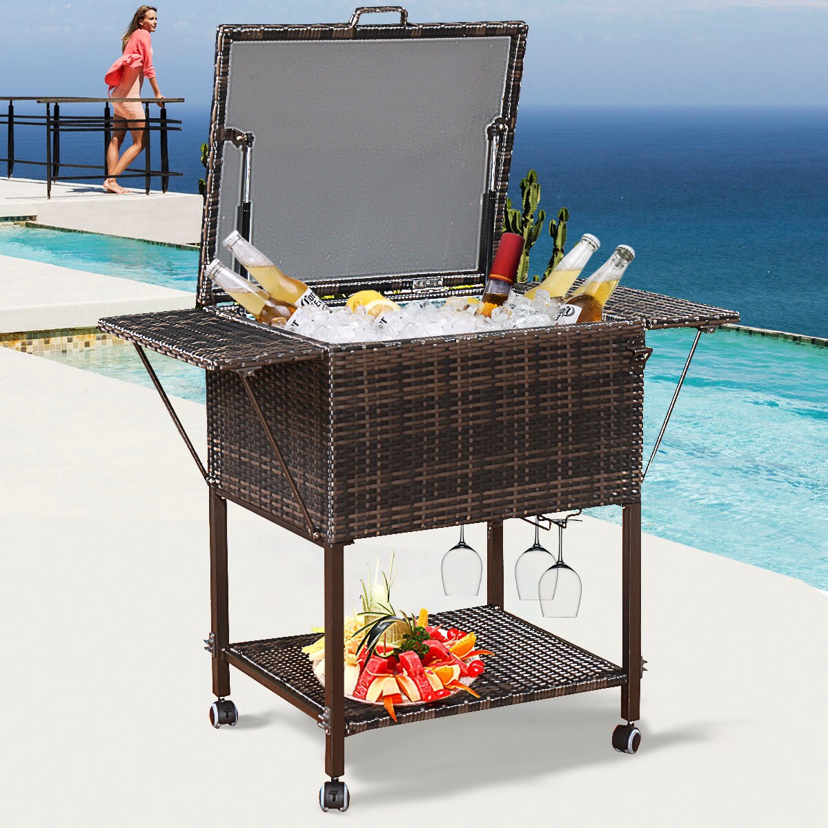 Costway HW52974 Wheelbarrow-Yard-Cart - View #4