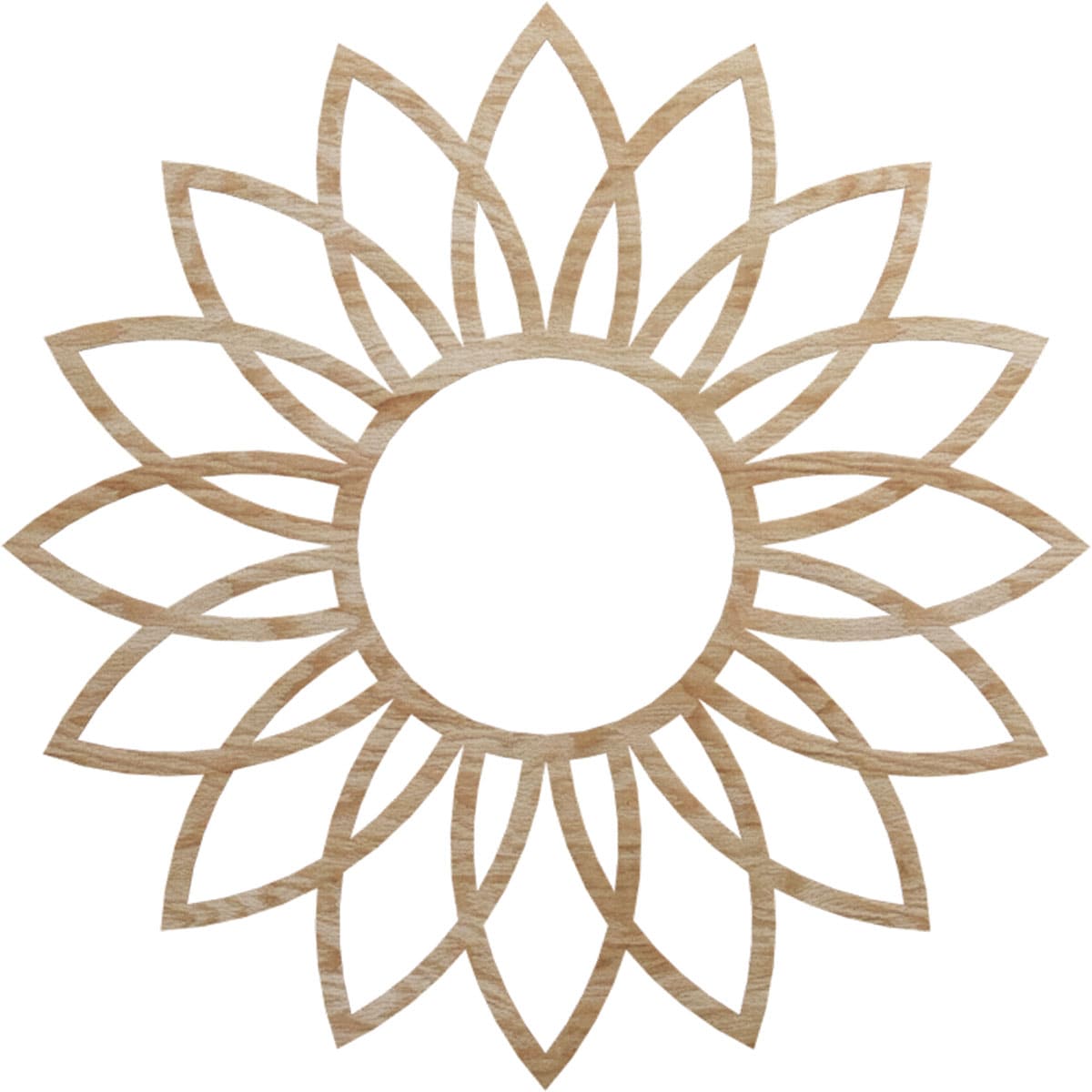 Ekena Millwork CMWP38X38X0375DARO Daisy Fretwork 38-in W x 38-in L Contemporary Red Oak Wood Whole Ceiling Medallion