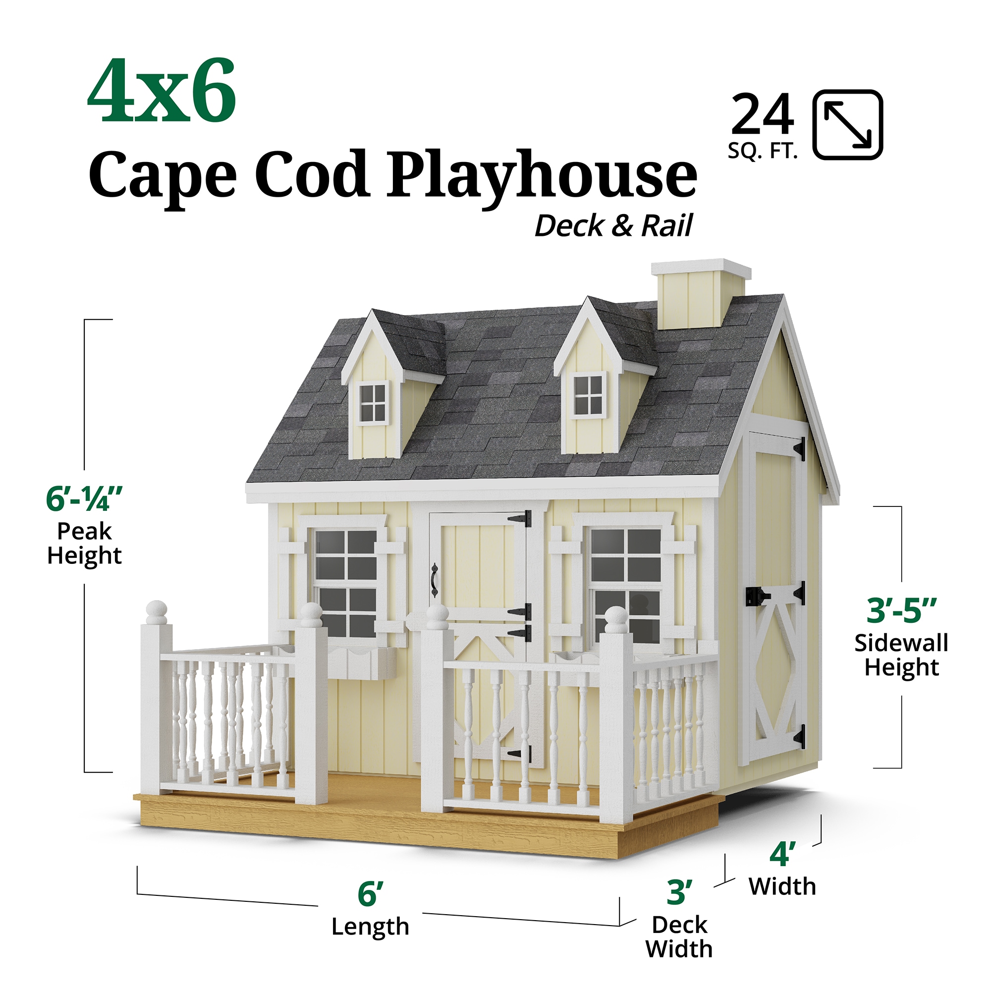 Little Cottage Co 4X6 CCP-PNK-FK-DR playhouses - View #3
