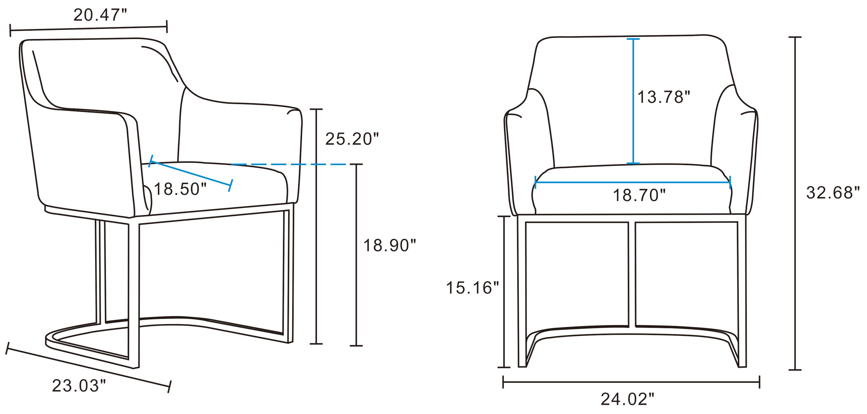 Manhattan Comfort DC056AR-CR Dining-Chairs - View #3