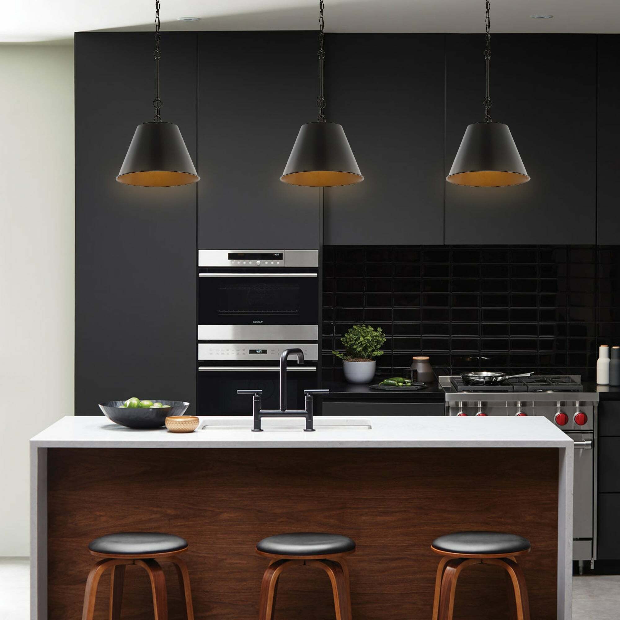 Harper 12" Black Industrial Farmhouse Iron LED Pendant