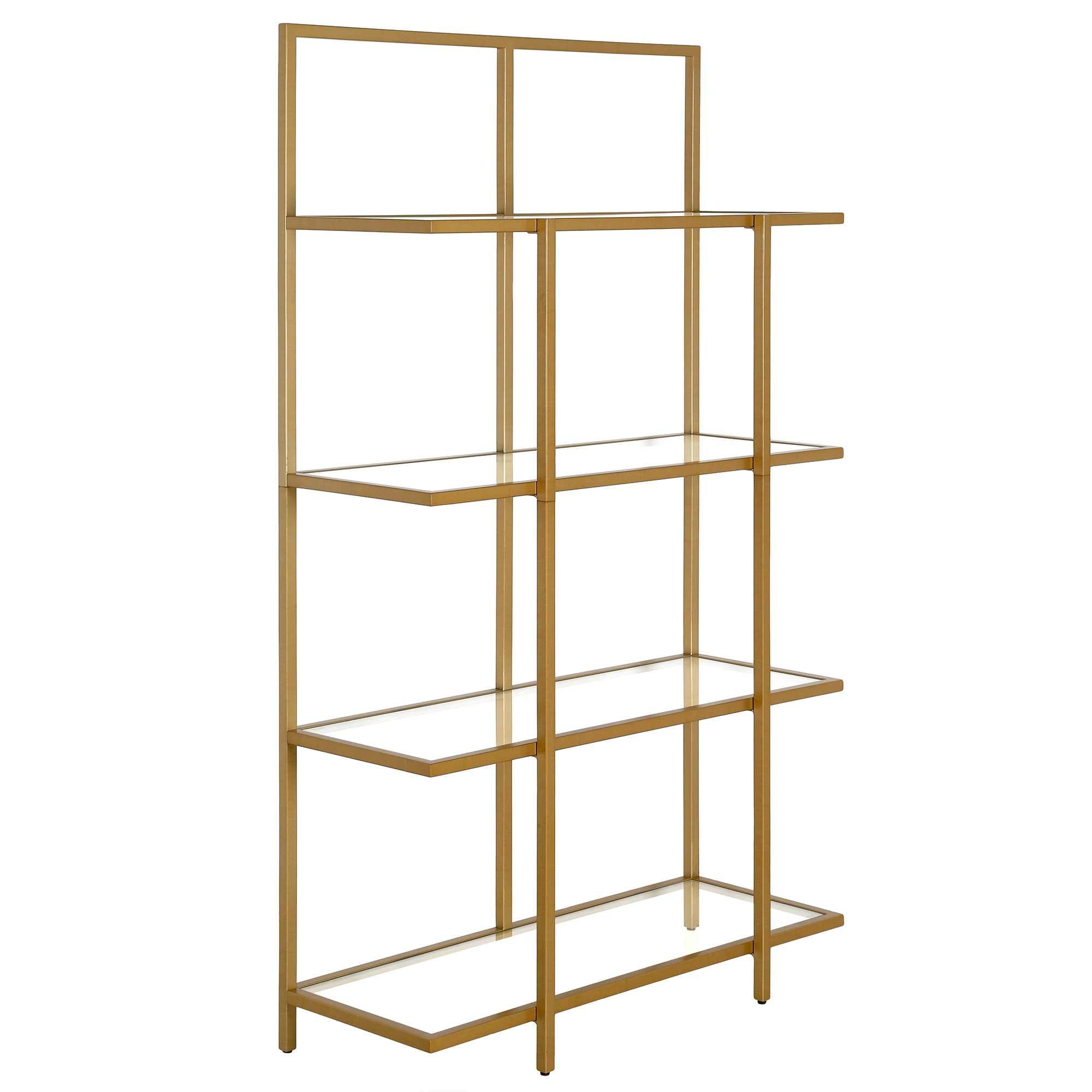Hailey Home BK1211 Ingels Brass Metal 5 -Shelf Bookcase ( 36-Inches W x 62-Inches H x 14-Inches D ) Finished