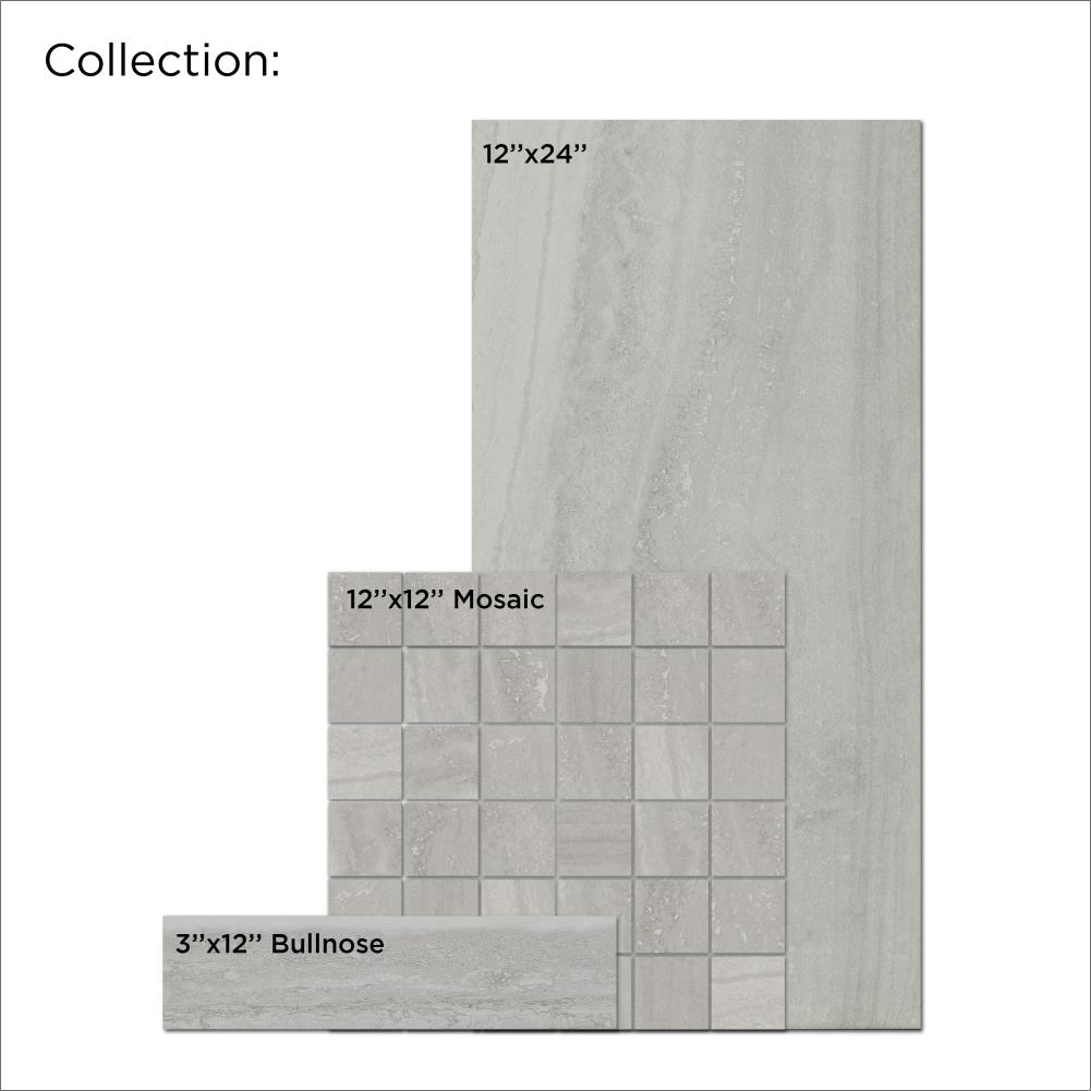 Style Selections Ridgemont Silver 12-in x 24-in Glazed Porcelain Stone ...