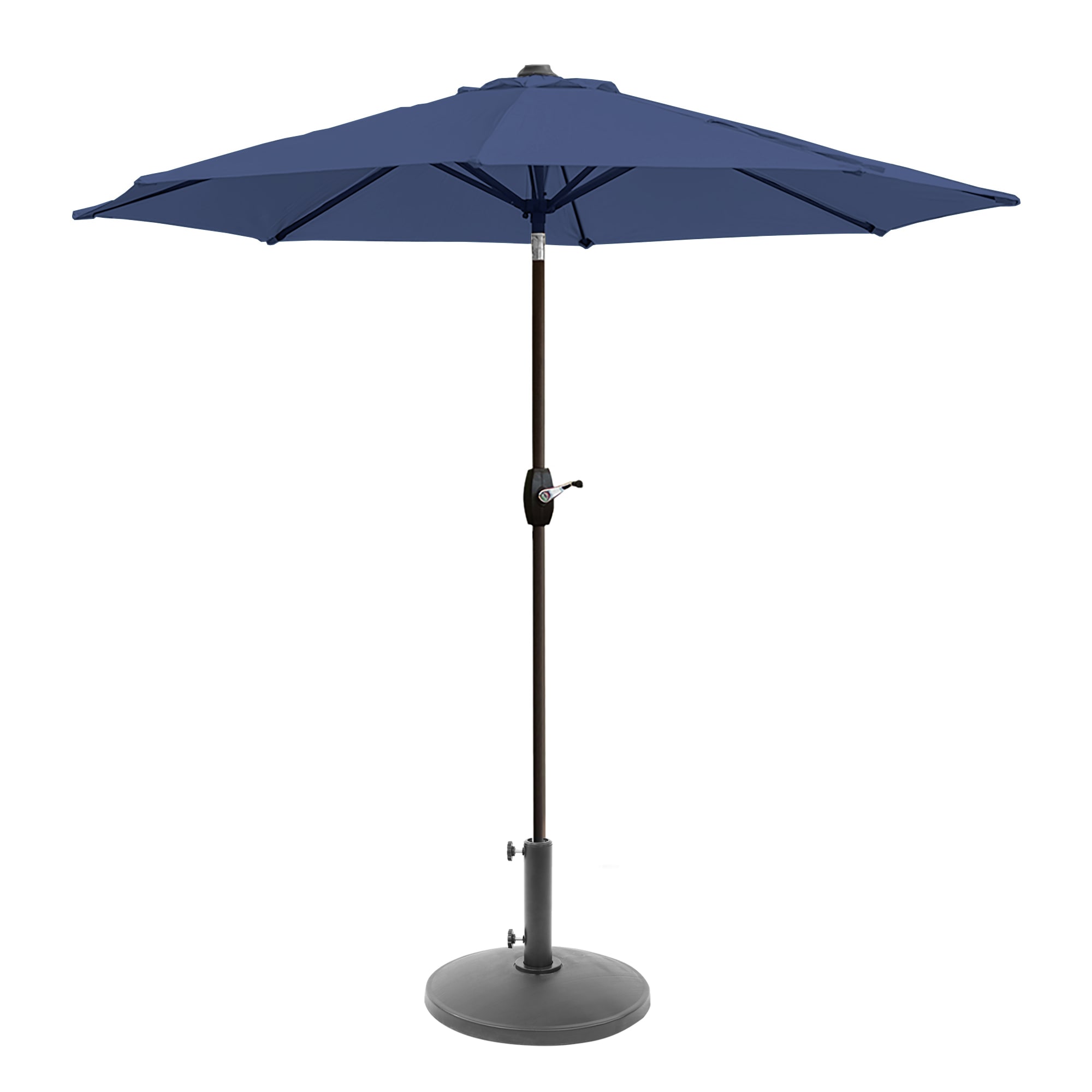 Westin Furniture 9806122-OS5002 9-ft Steel Blue Push-button Tilt Garden Patio Umbrella with Base
