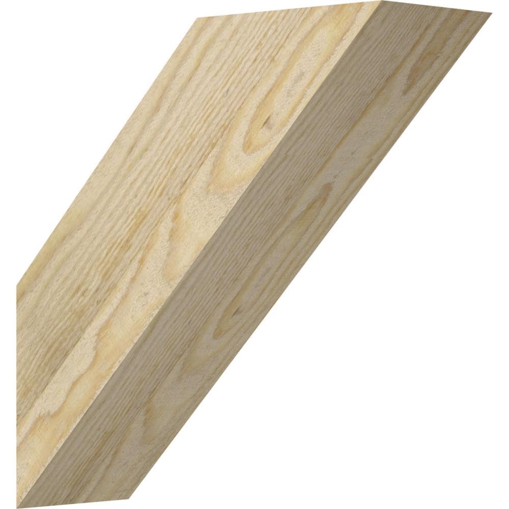 Ekena Millwork BRC04X12X12TRA00RDF 4-in x 12-in x 12-in Douglas Fir Unfinished Wood Traditional Rough Sawn Knee Brace
