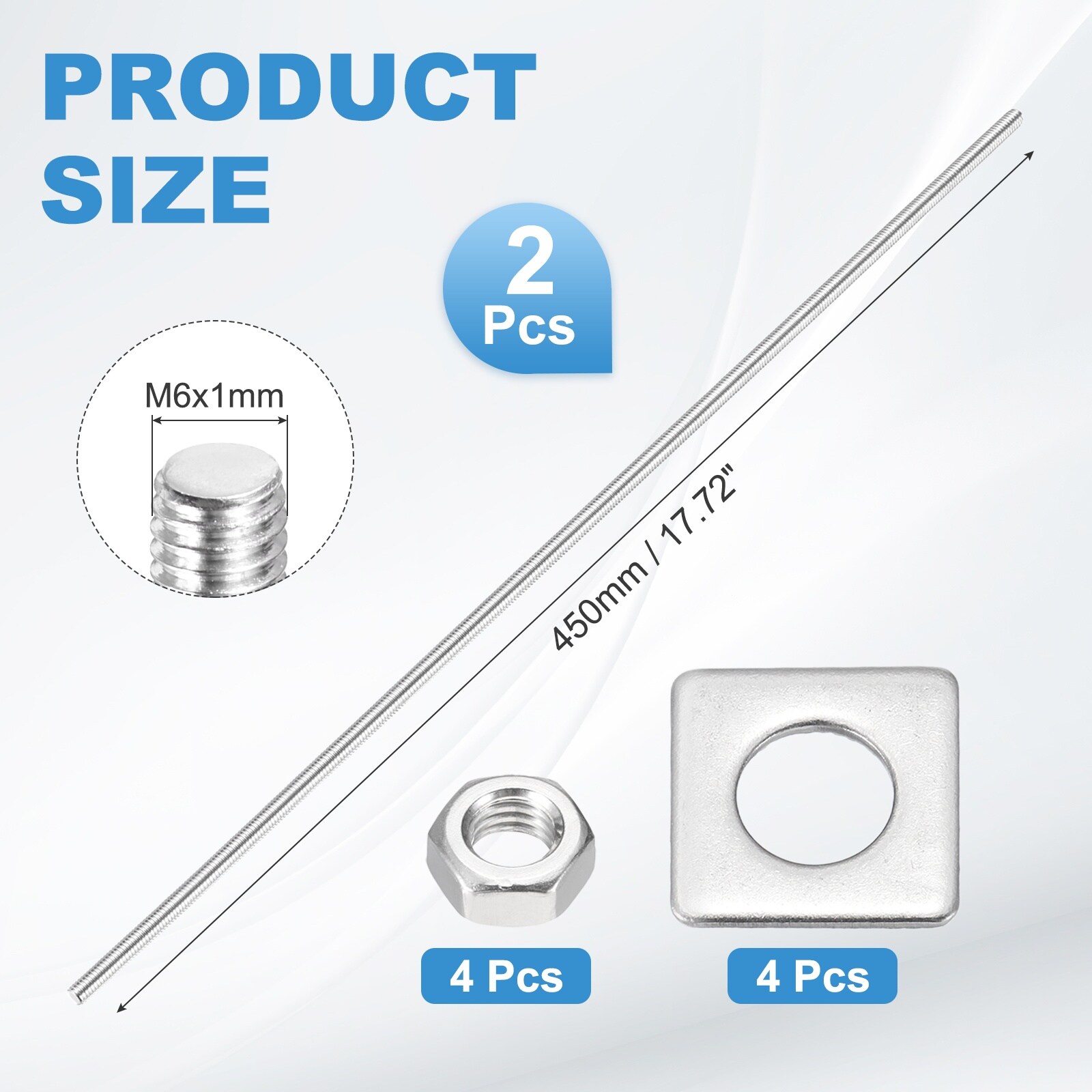 Unique Bargains S26032700UX2052 Threaded-Rod - View #2