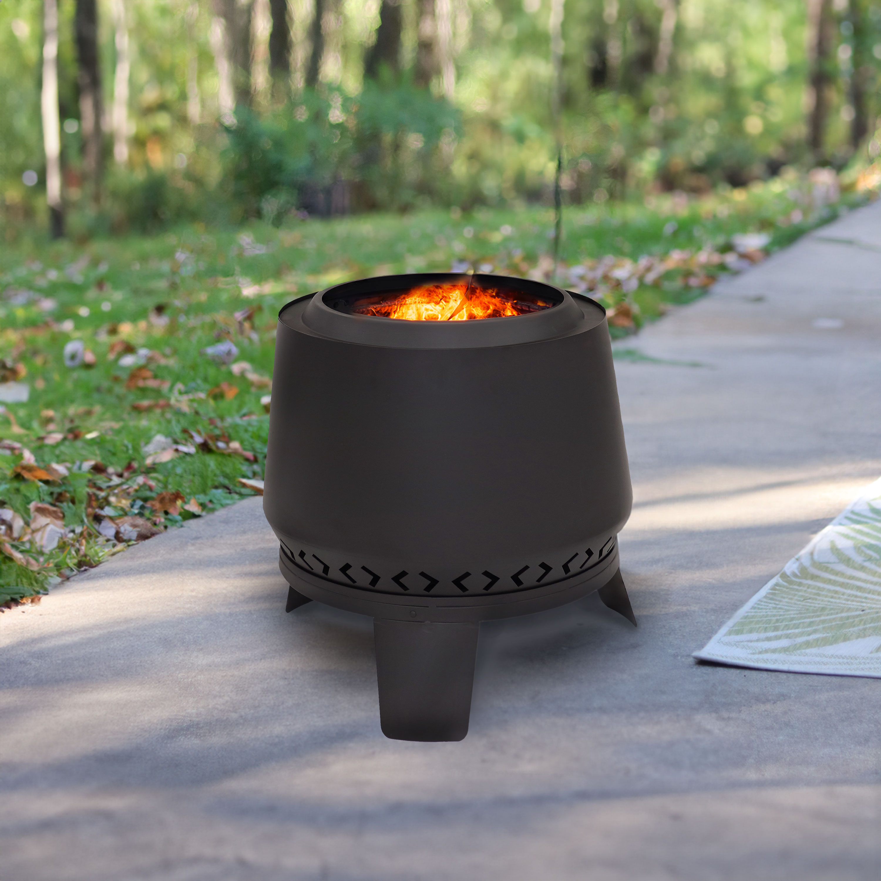 Sunnydaze Decor FSN-762 18.25-in W Steel Round Portable Wood-Burning Fire Pit