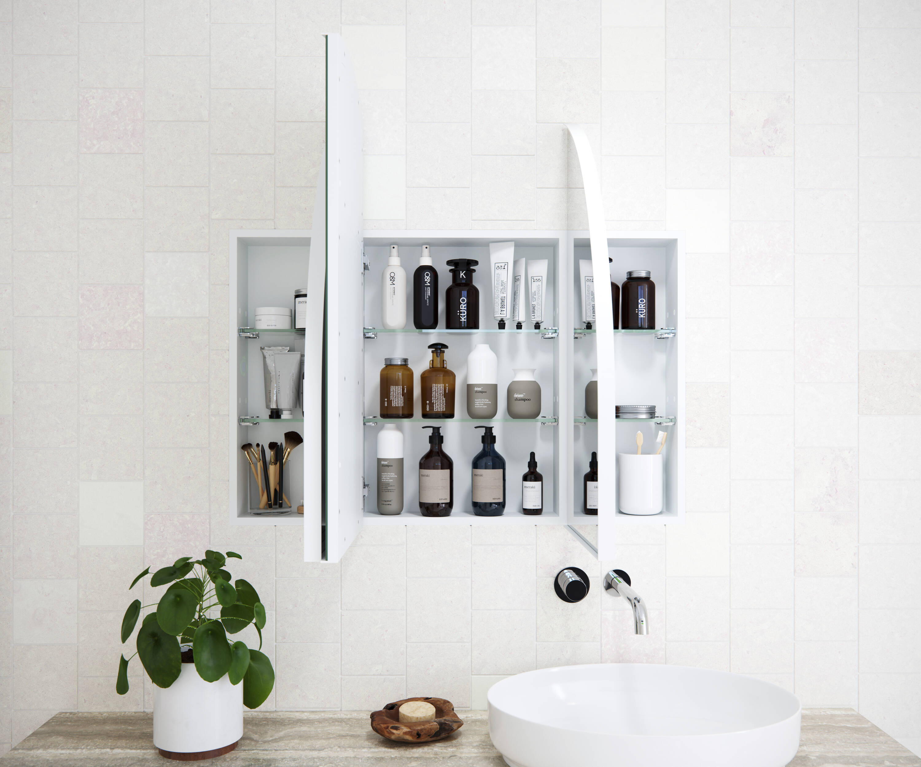 Glass Warehouse SC3-AR-48X32-W Bathroom-Medicine-Cabinets - View #4