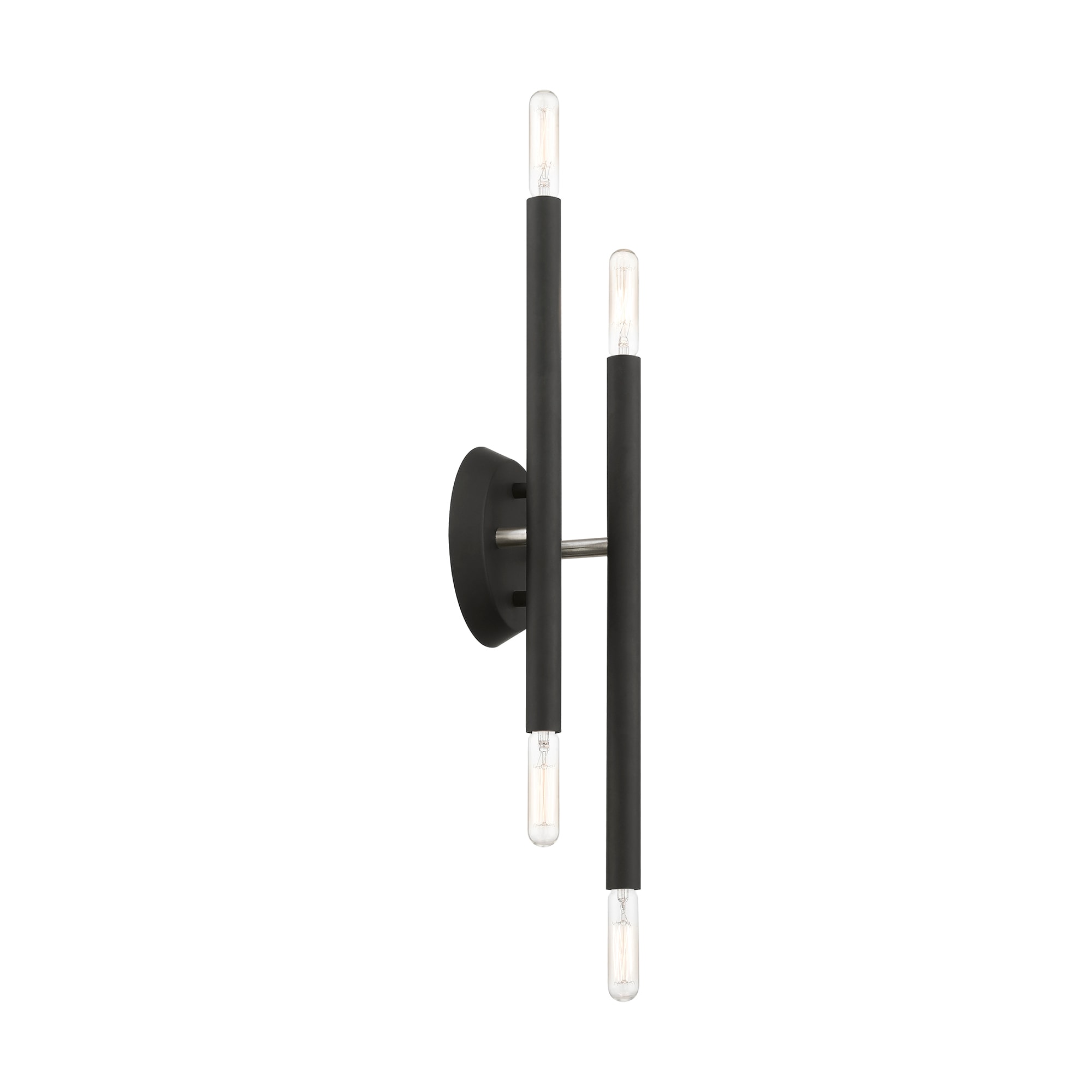 Soho 17" Black and Brushed Nickel 4-Light Wall Sconce