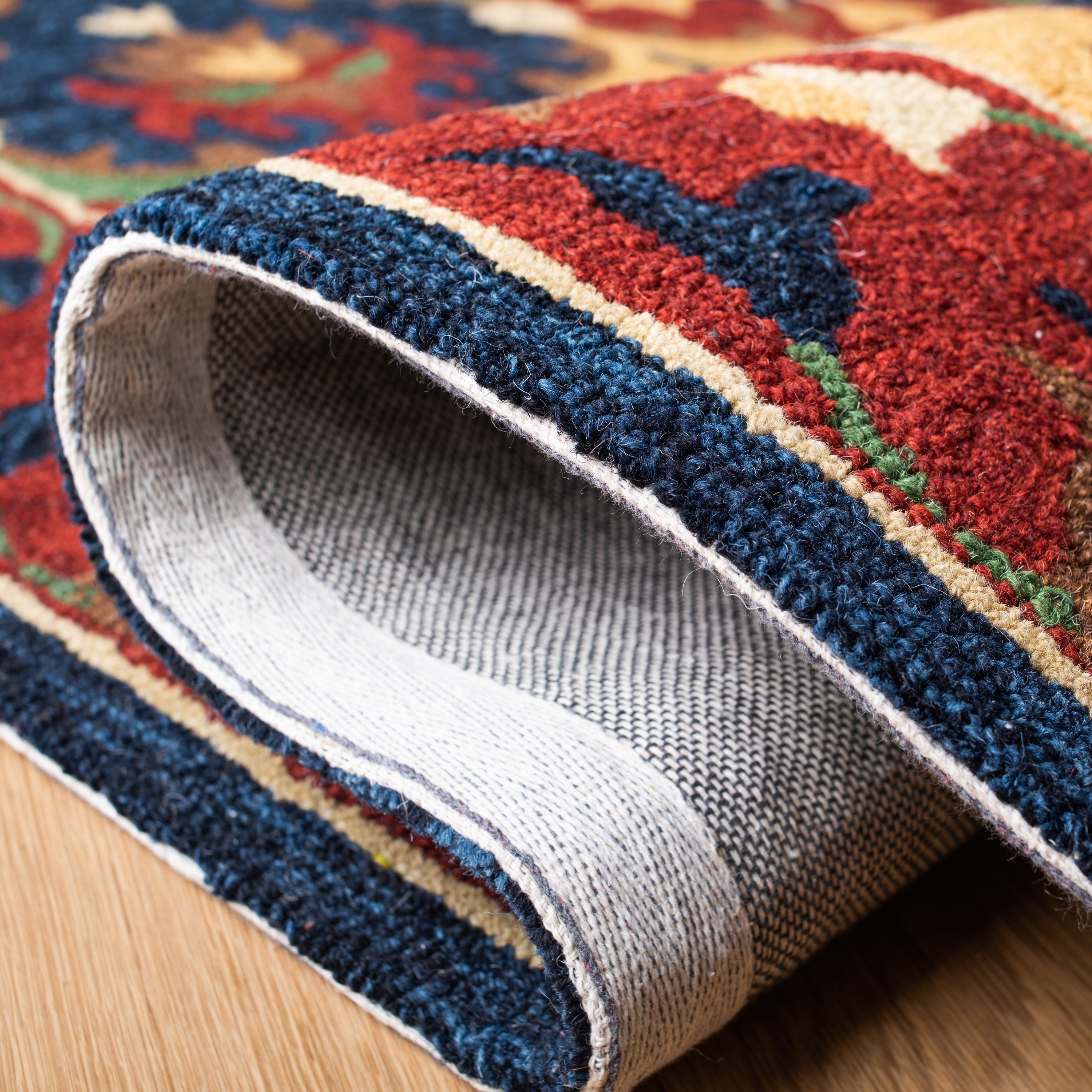 Heritage Red and Green Hand-Tufted Wool Runner Rug