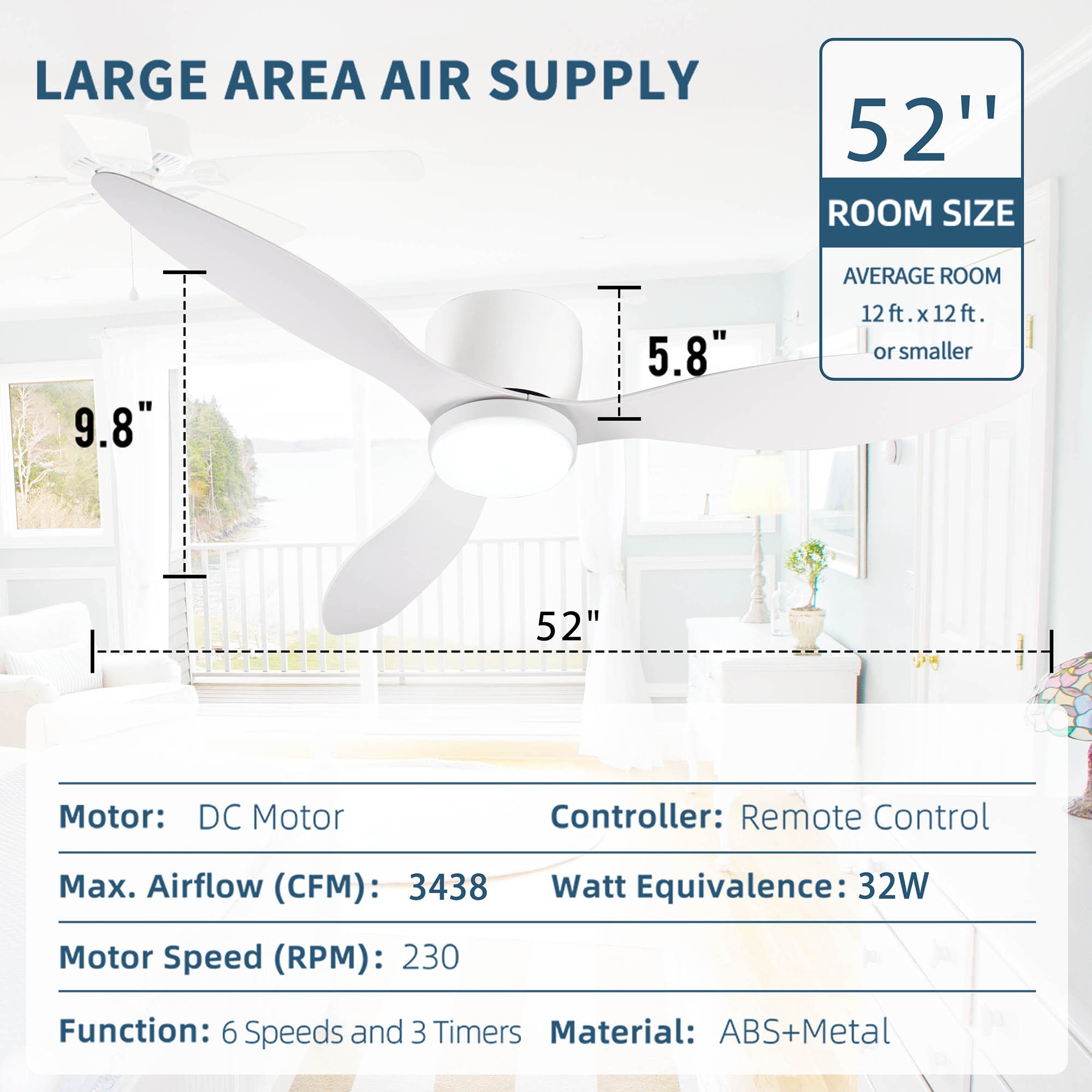 SINOFURN SYD130001WT Ceiling-Fans - View #5