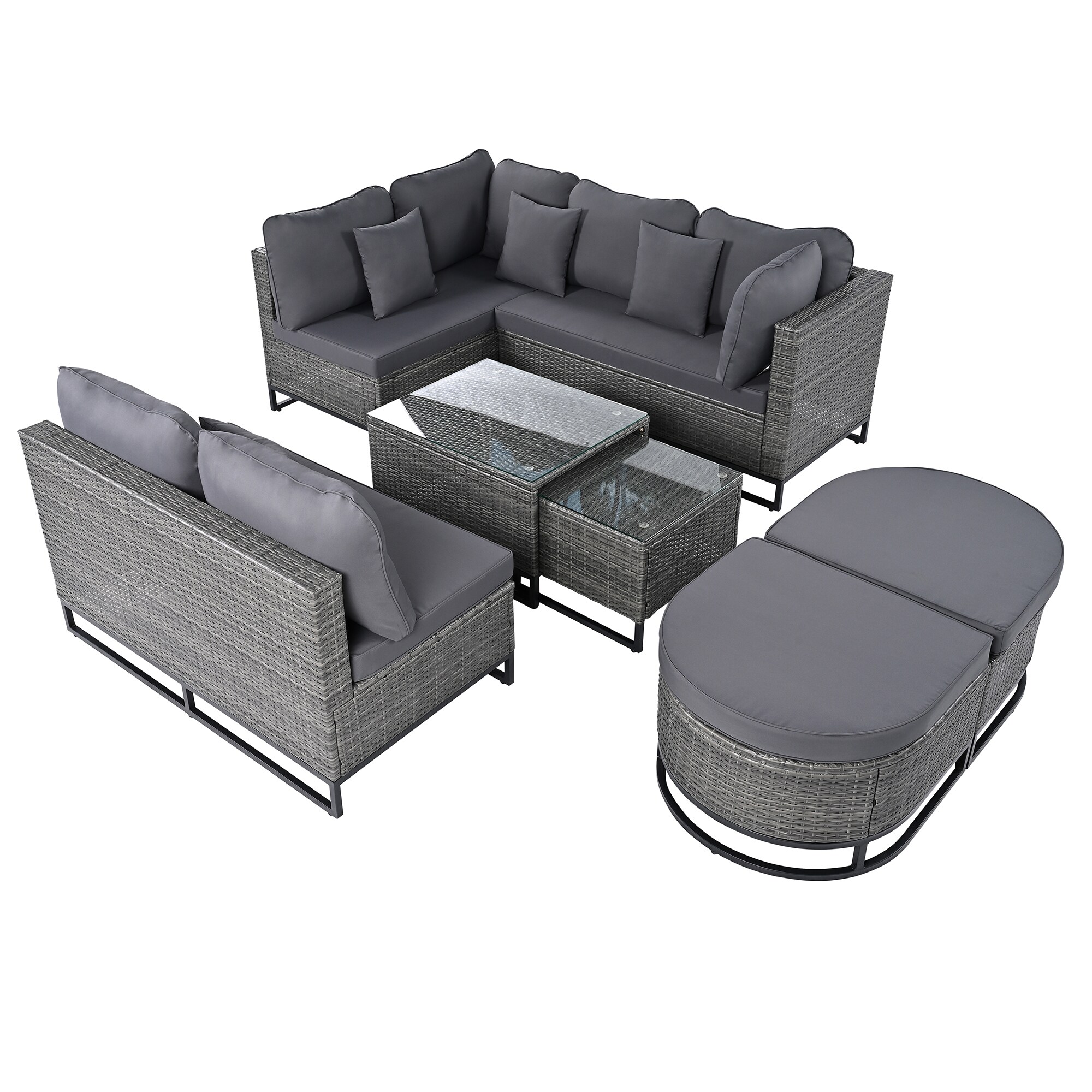 SINOFURN SYA020125GY Patio-Sofas-Daybeds - View #7