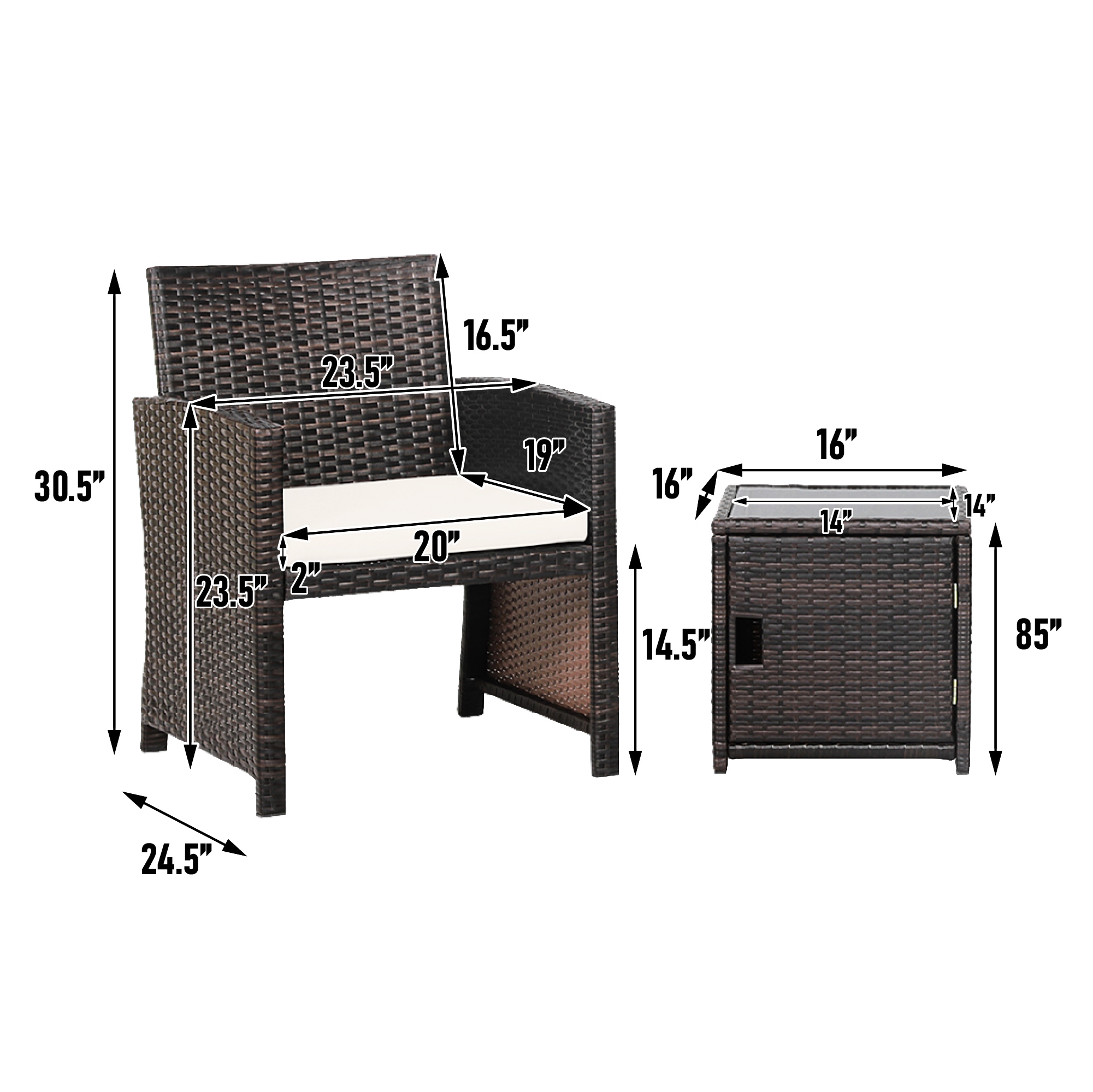 WELLFOR OUJ69444WH Patio-Conversation-Sets - View #3