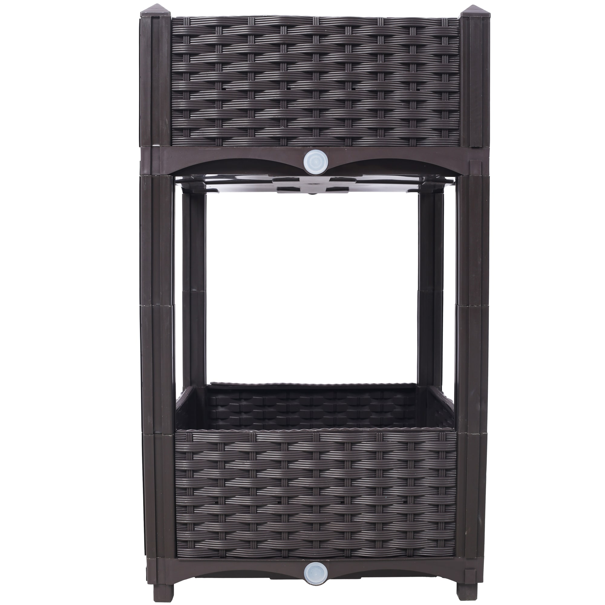BABOOM BOM-P187498-OR 15.7-in W x 15.7-in L x 27.7-in H Brown/Polypropylene Plastic Raised Planter Box