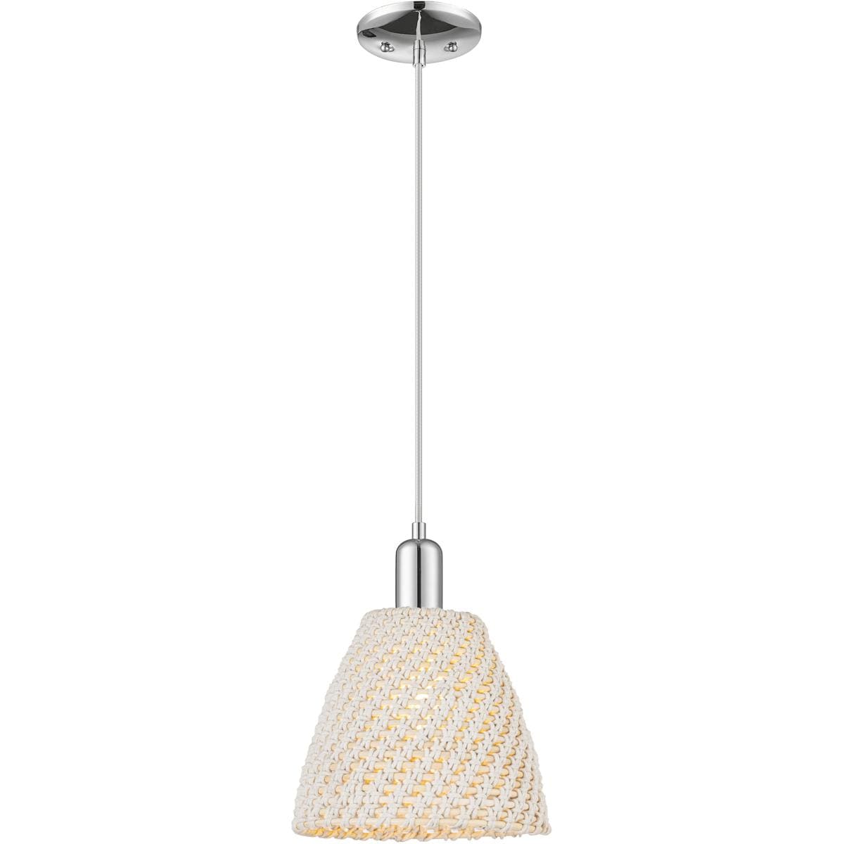 Innovations Lighting -  716-1P-PC-NBD-9-NAT Natural Ballston Dome Mini Pendant Polished Chrome