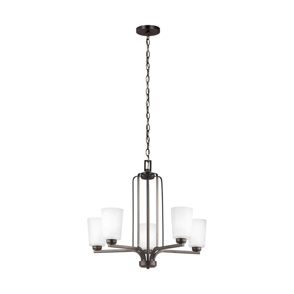 Generation Lighting 3128905-710 Franport 5 -Light Bronze Traditional For Use in Bedrooms, Dining Rooms, Foyers, Kitchens, Living Rooms Chandelier
