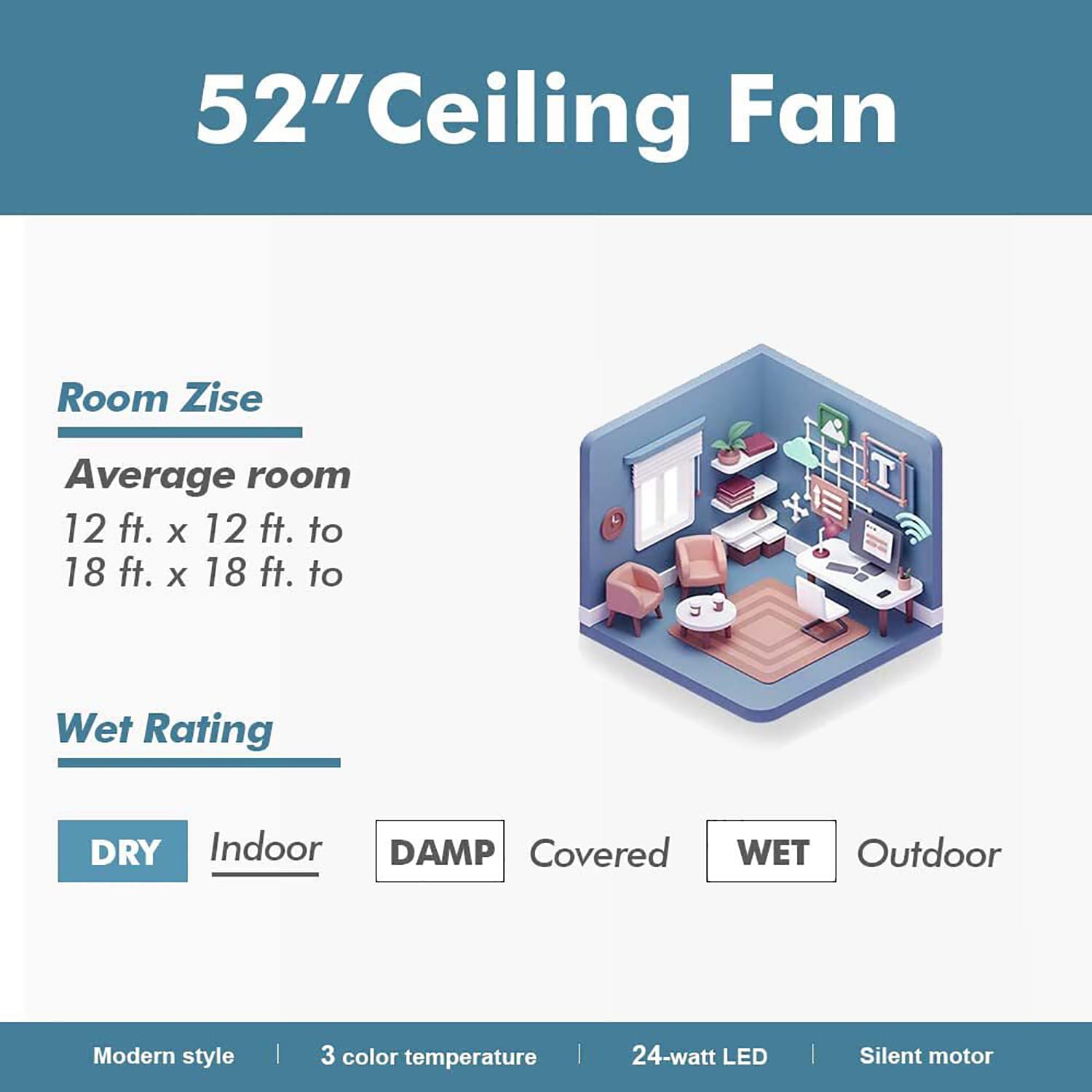 Yardreeze SZWYCF04SIL0725 Ceiling-Fans - View #6