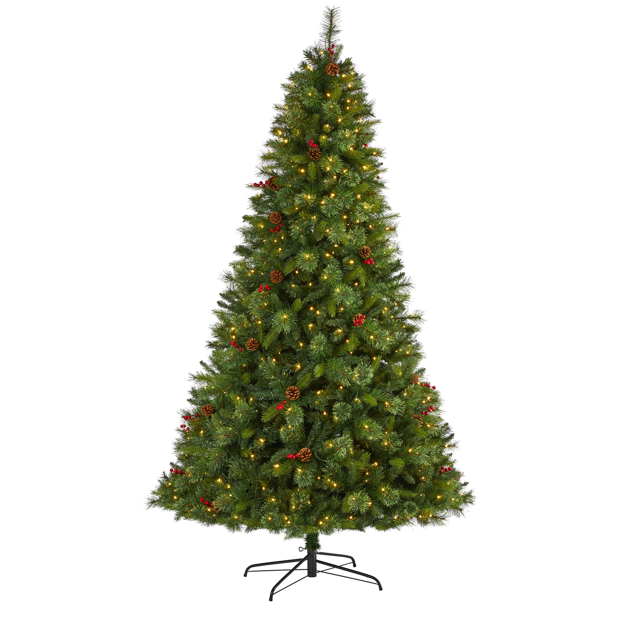 8-ft Spruce Pre-lit Artificial Christmas Tree with LED Lights | - Nearly Natural T1680