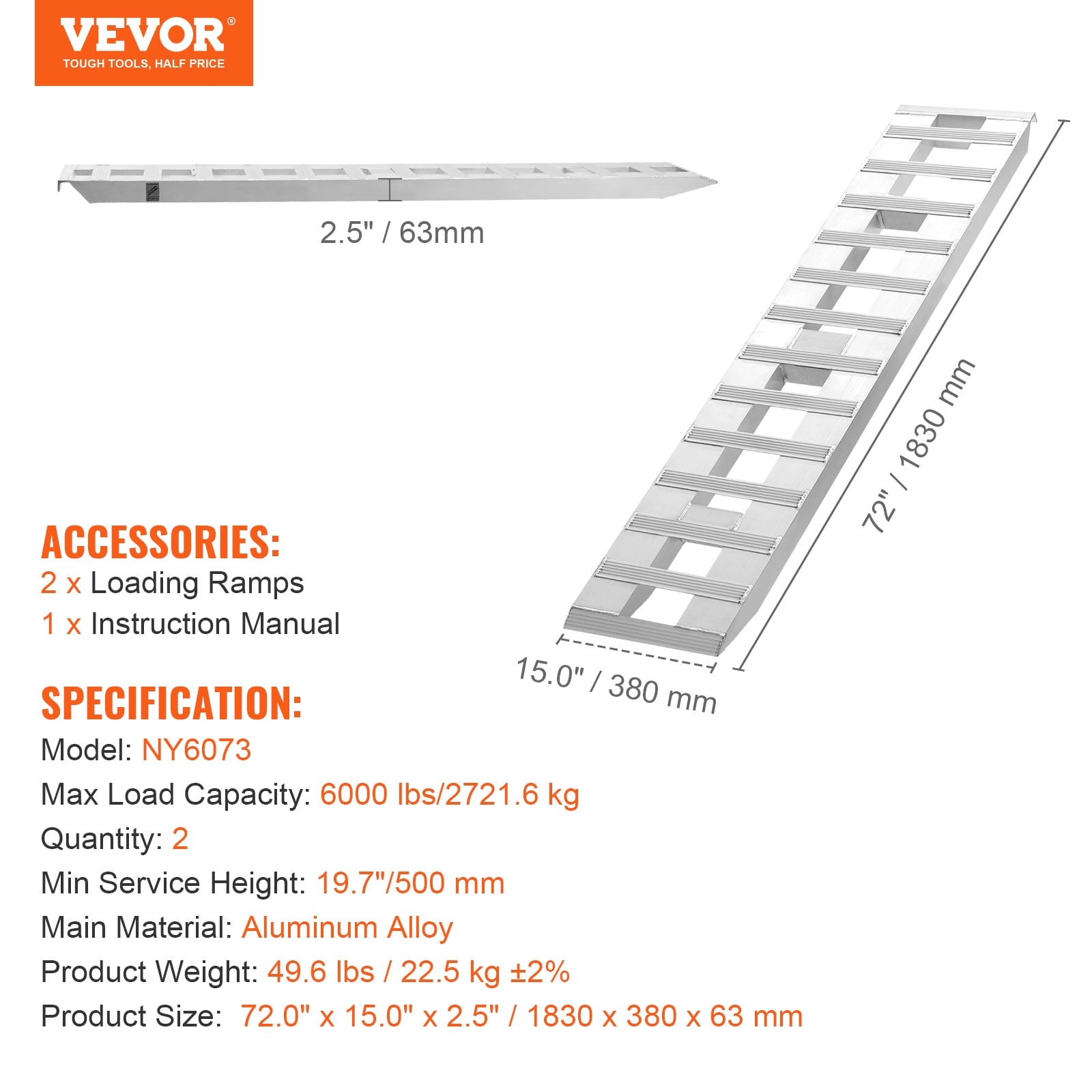 VEVOR LJSL72X15INCLGW41V0 Loading-Ramps - View #8