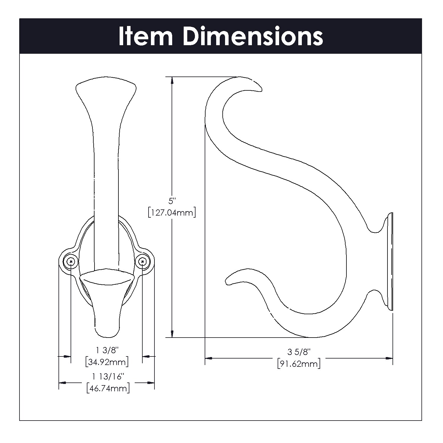 Hickory Hardware P2175-BI Decorative-Wall-Hooks - View #4
