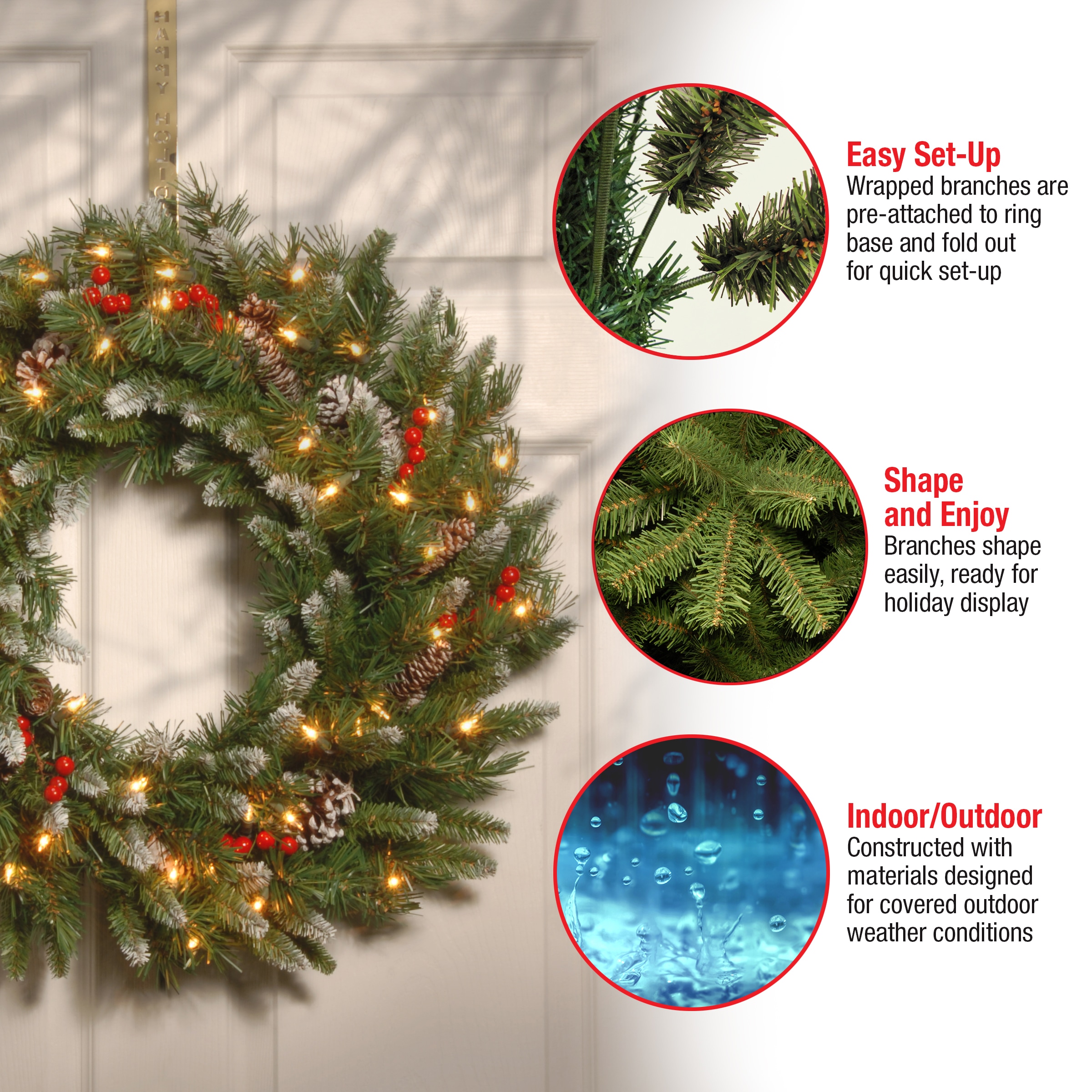 National Tree Company FRB-30WLO-1 Artificial-Christmas-Wreaths - View #5
