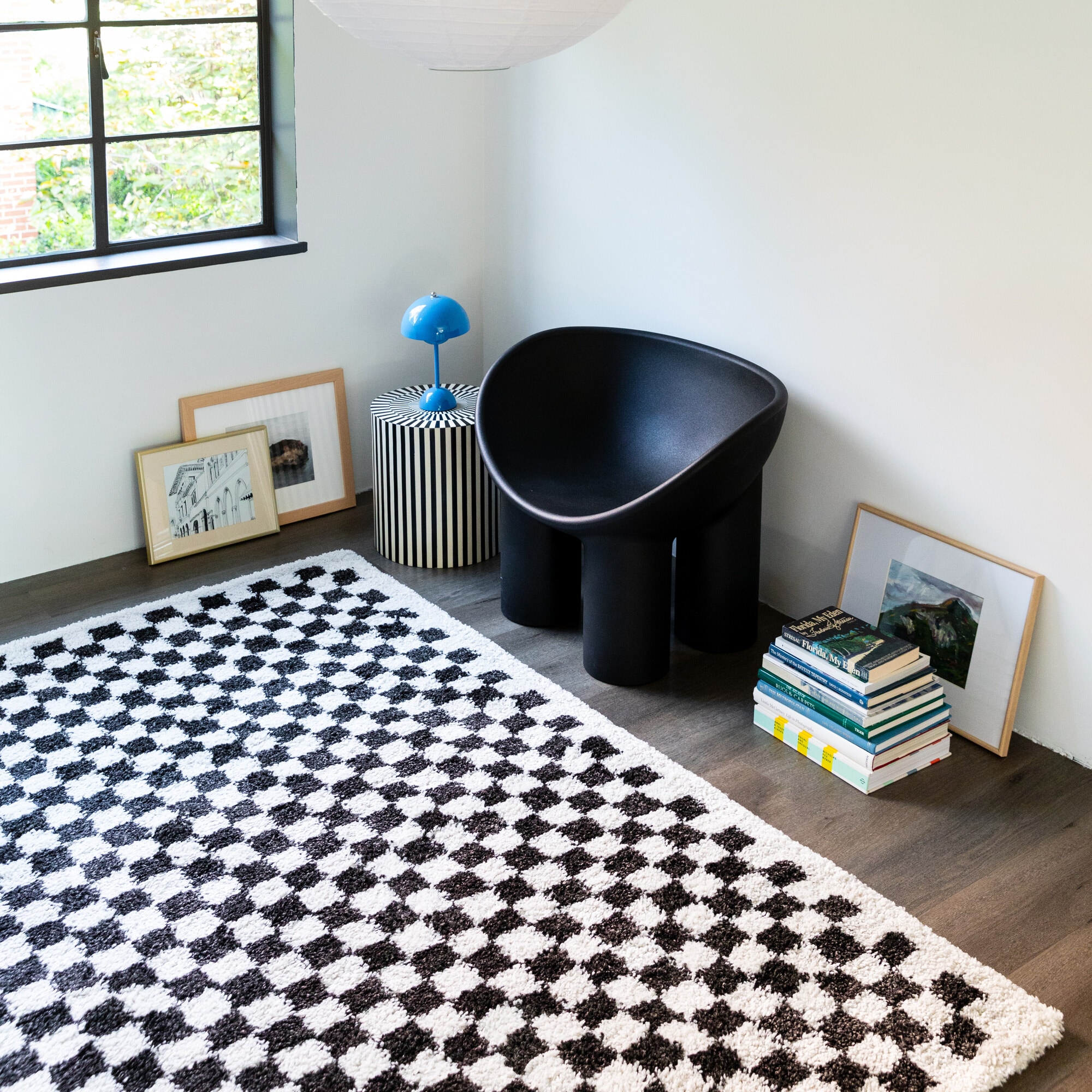 Balta 3106516 5 x 7 (ft) Loomed Polypropylene Charcoal Rectangular Indoor Geometric Mid-Century Modern Area rug