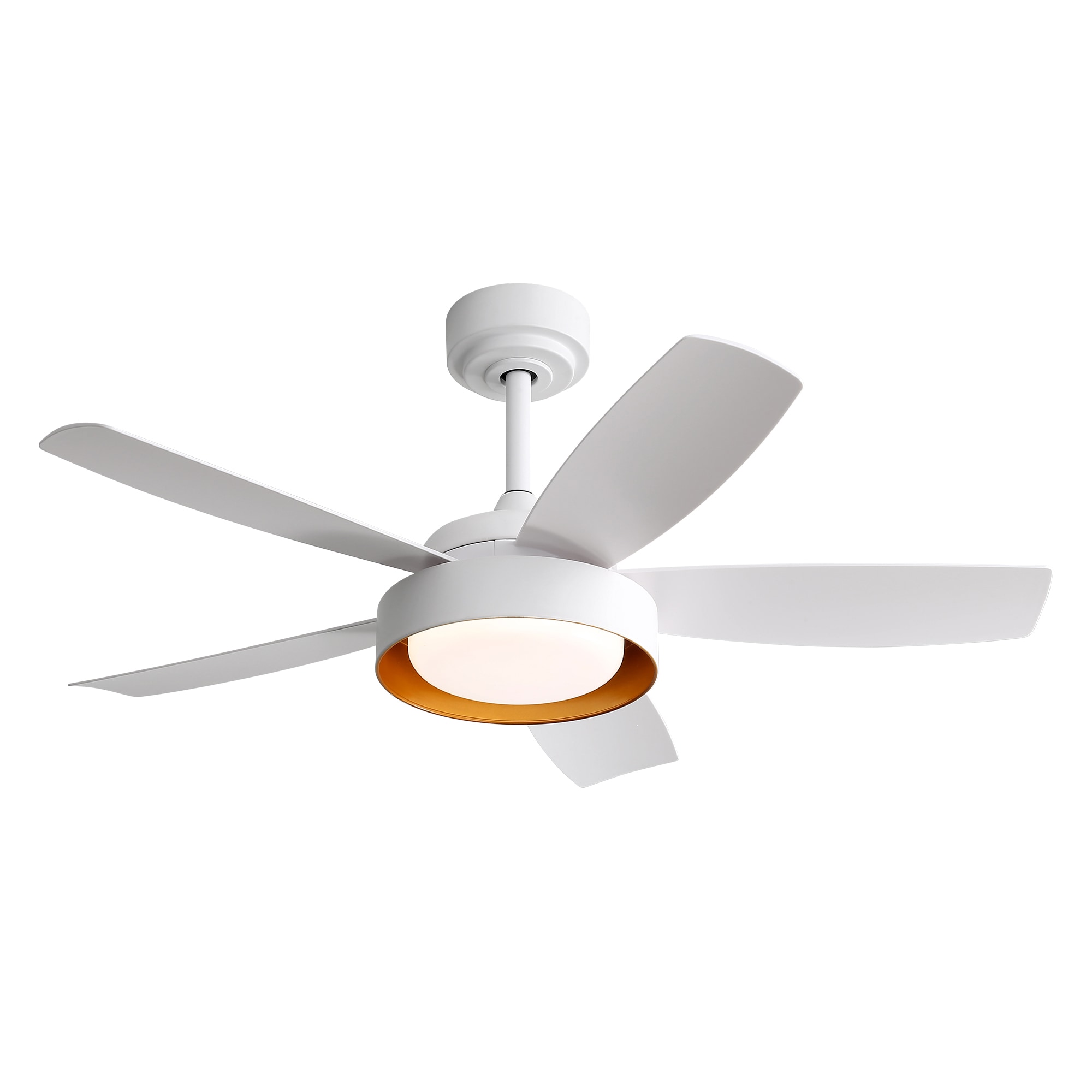 Bybafun YA3200054 42-in Color-Changing Integrated LED Outdoor White with ABS Blades Ceiling Fan With Light and Remote ( 5 -Blade )