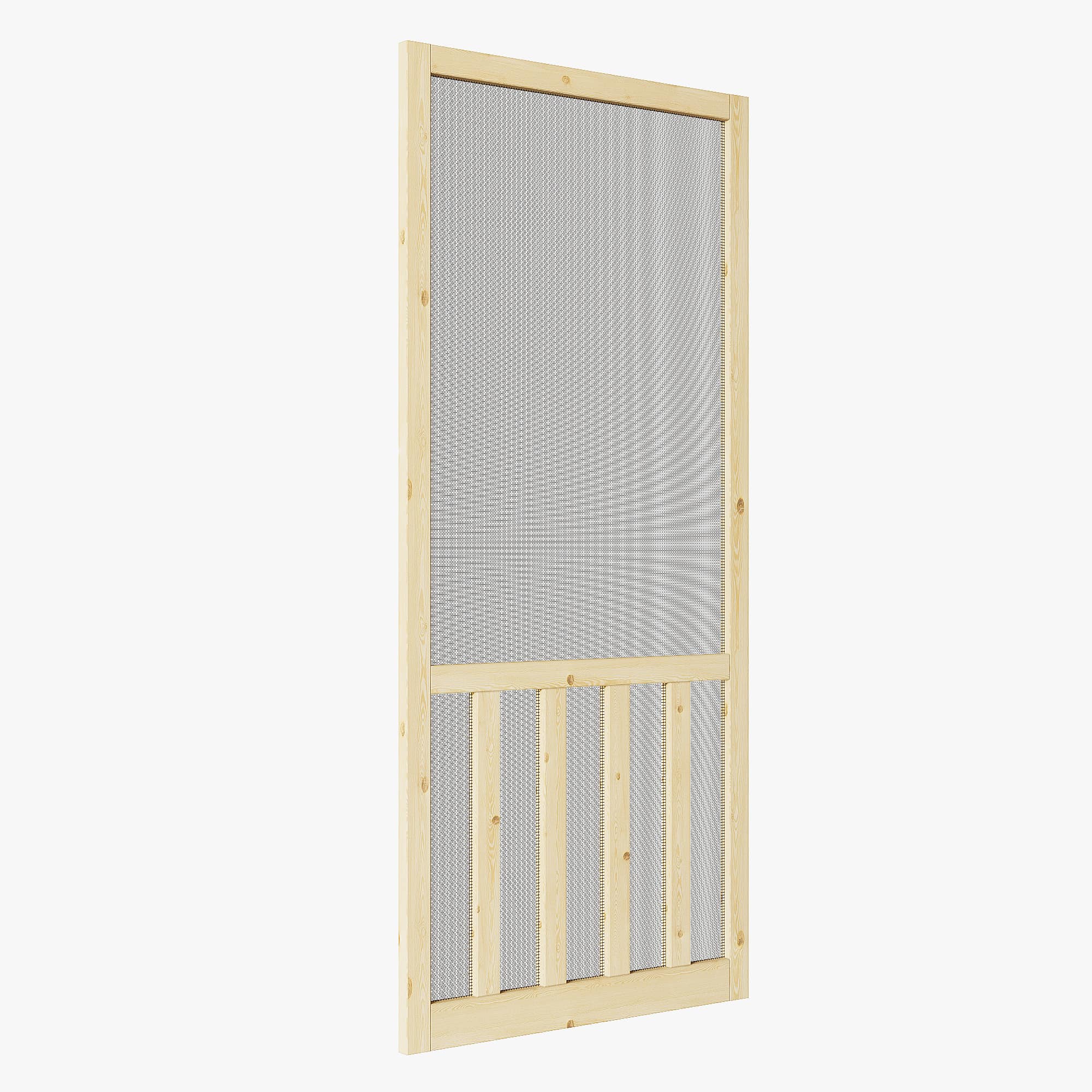 Ark Design 5 Lite Single Unfinished Pine Wood and Screen Door Slab 30-in x 80-in